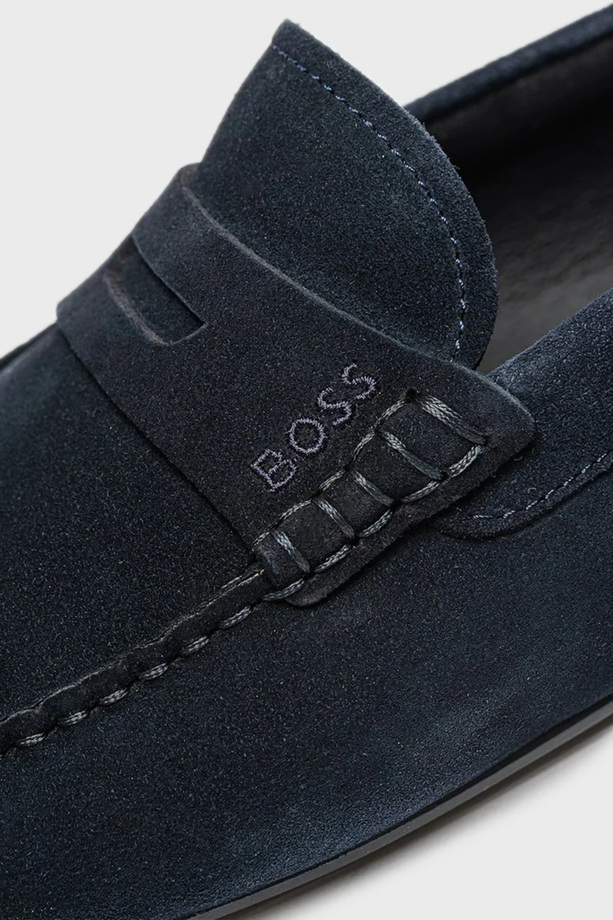 Boss Hakiki Deri Süet Makosen Erkek Ayakkabı 50492992 401 LACİVERT - 5