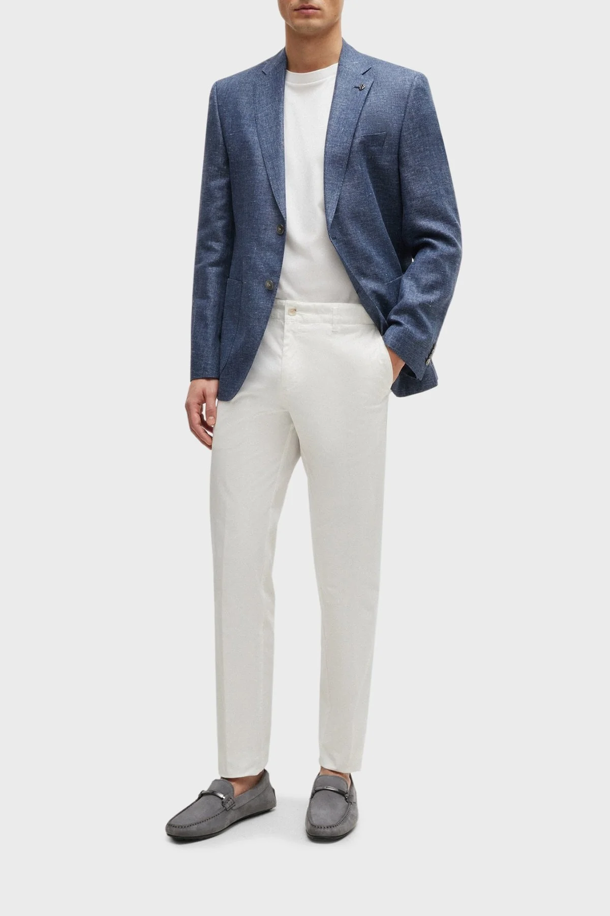 Boss Hakiki Deri Süet Makosen Erkek Ayakkabı 50517141 035 GRİ - 2