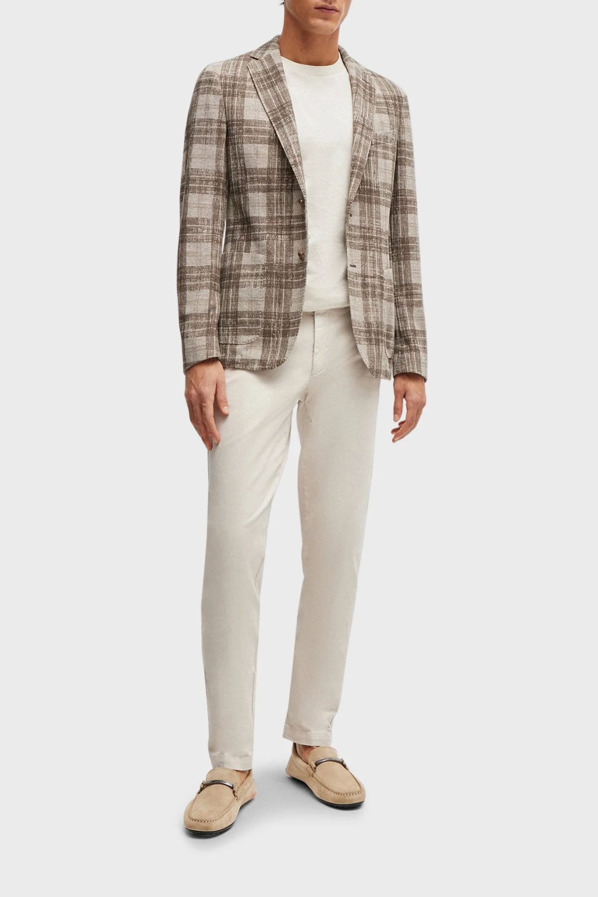 Boss Hakiki Deri Süet Makosen Erkek Ayakkabı 50517141 255 BEJ - 2