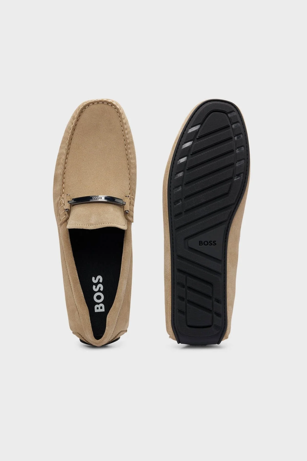 Boss Hakiki Deri Süet Makosen Erkek Ayakkabı 50517141 255 BEJ - 4