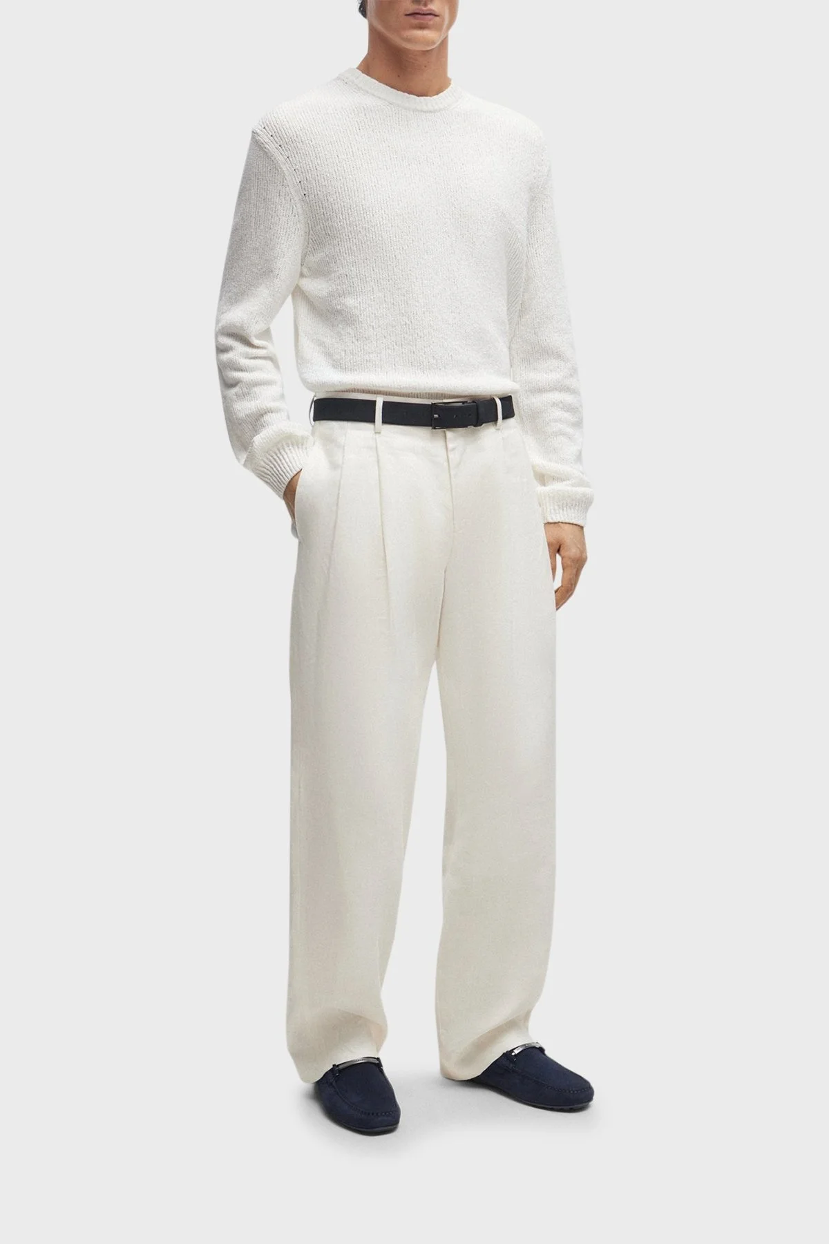 Boss Hakiki Deri Süet Makosen Erkek Ayakkabı 50517141 401 LACİVERT - 2