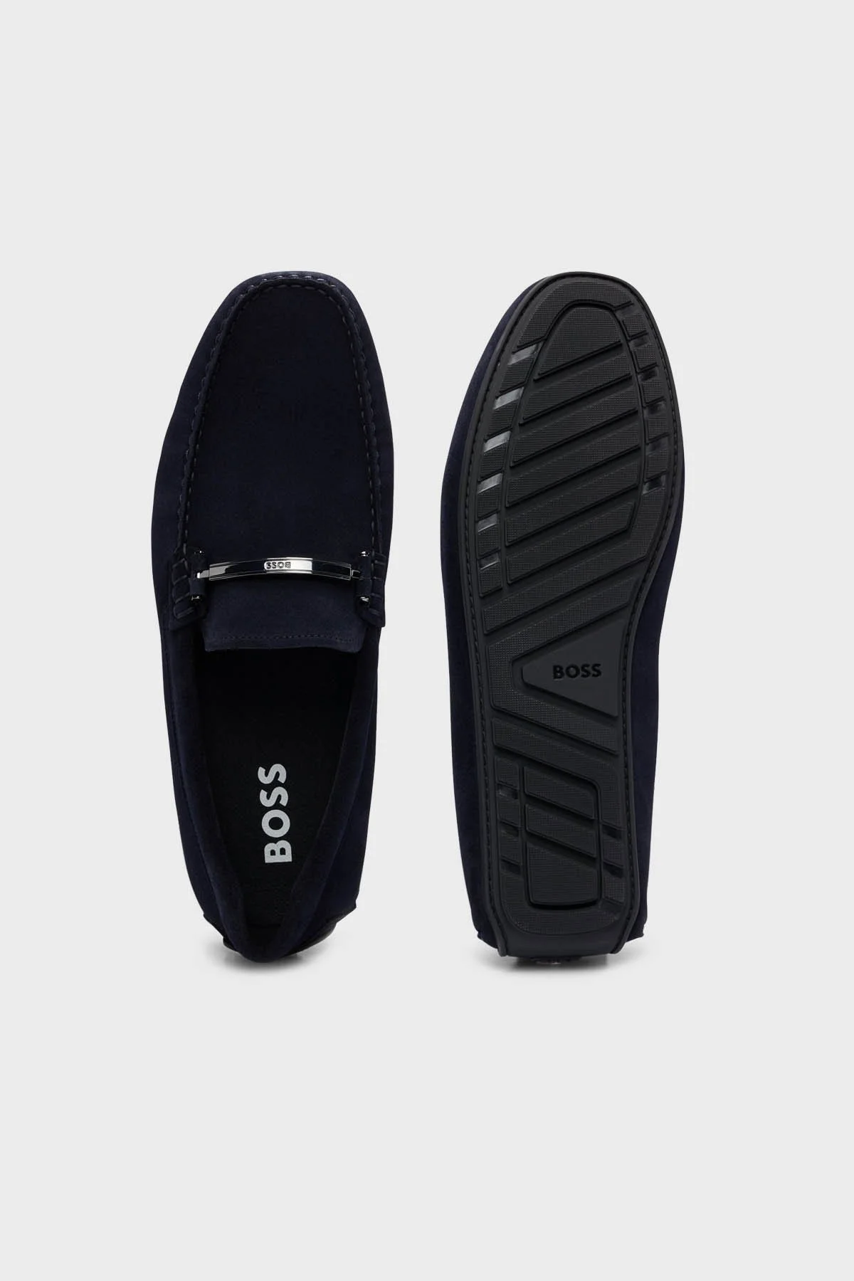 Boss Hakiki Deri Süet Makosen Erkek Ayakkabı 50517141 401 LACİVERT - 4