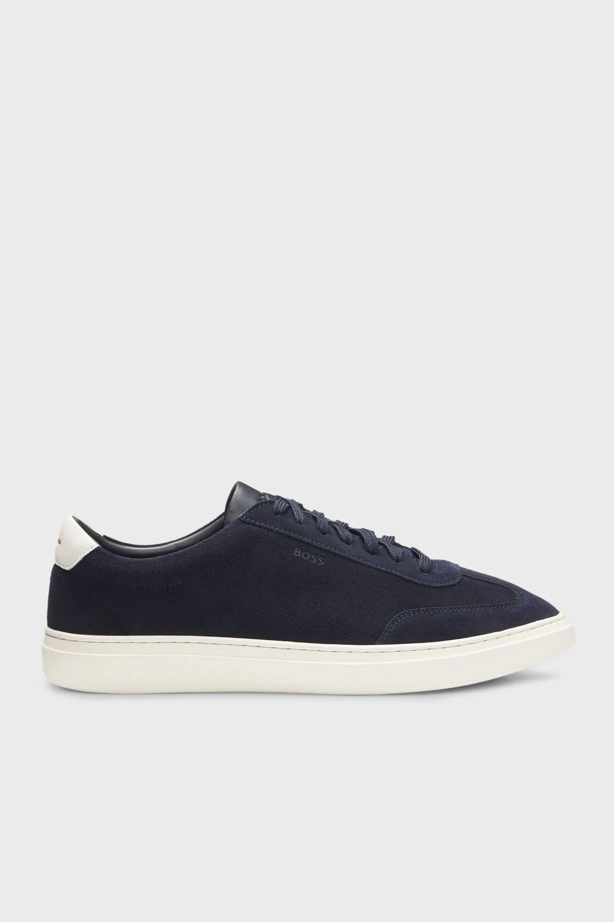 Boss Hakiki Deri Ve Süet Detaylı Sneaker Erkek Ayakkabı 50548715 402 LACİVERT - 1