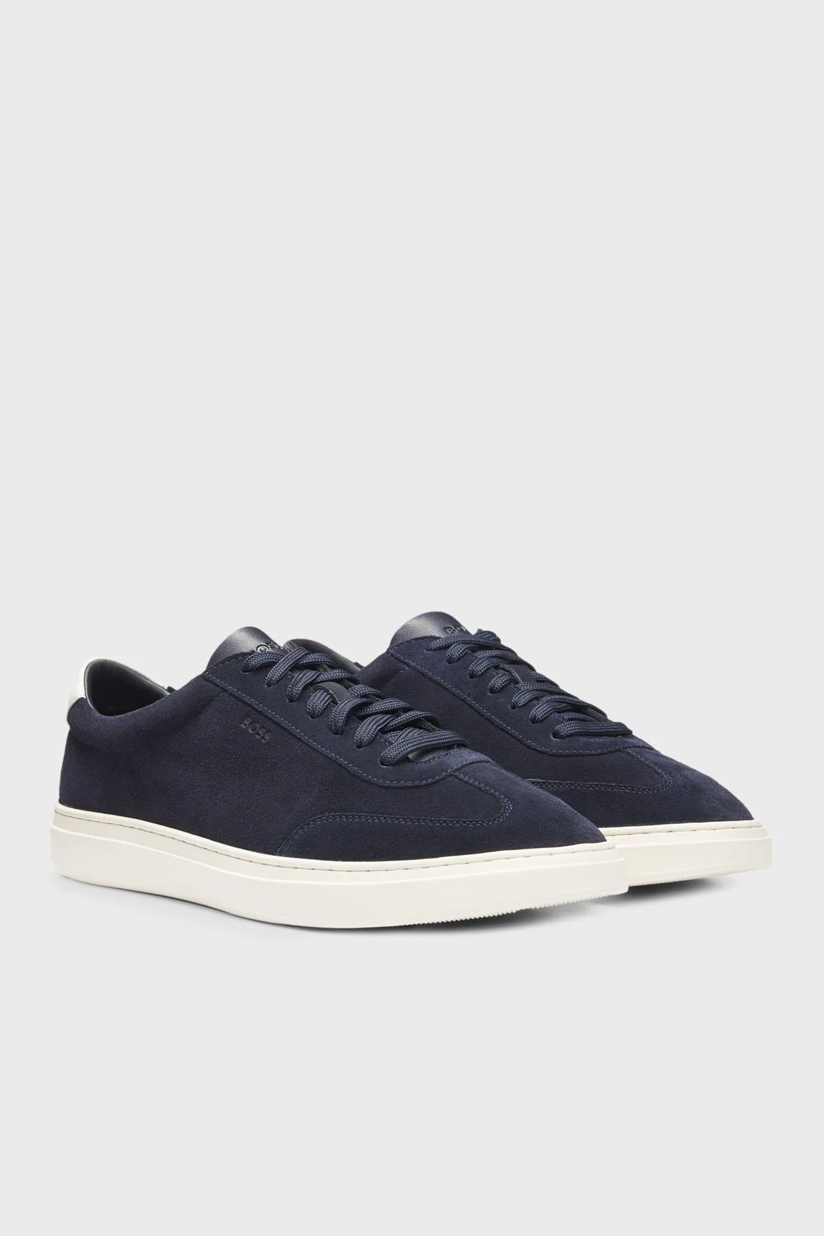 Boss Hakiki Deri Ve Süet Detaylı Sneaker Erkek Ayakkabı 50548715 402 LACİVERT - 3