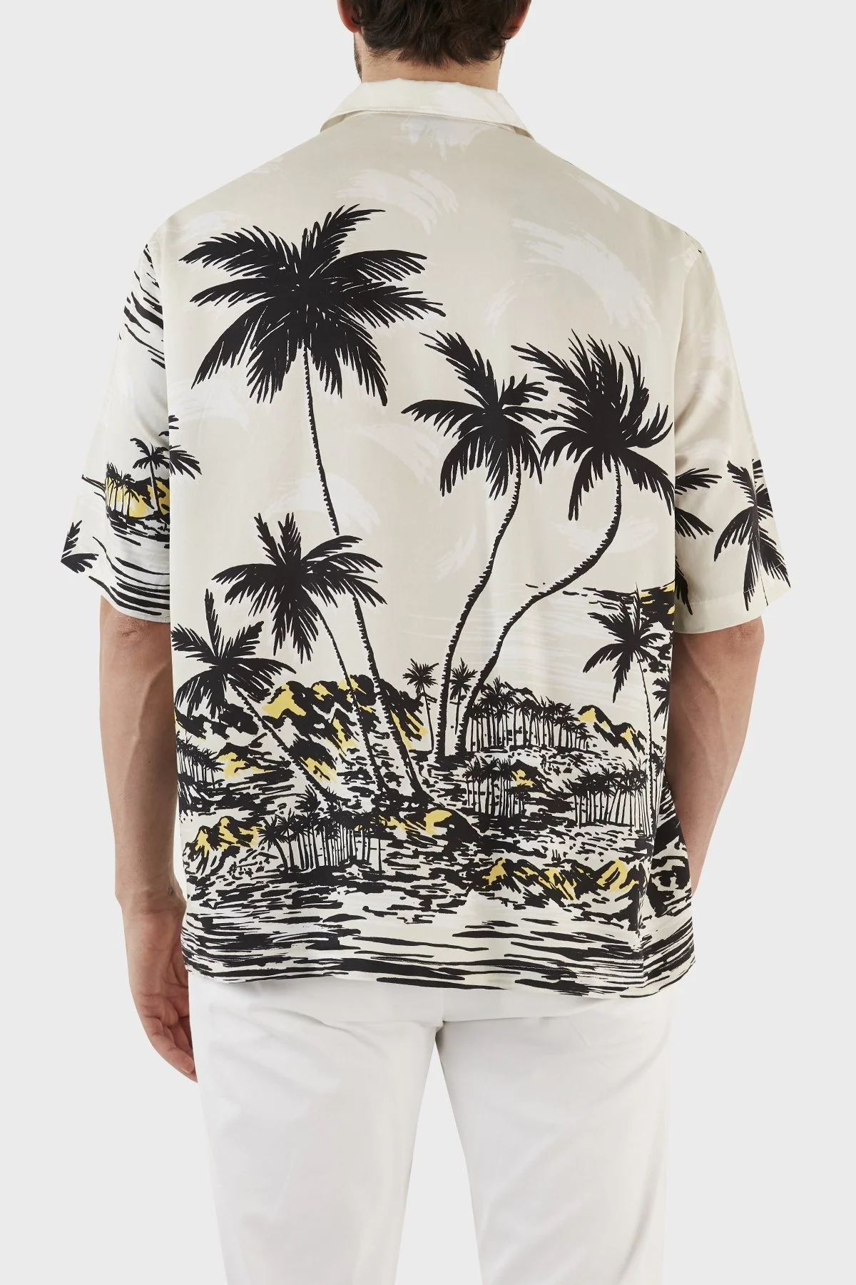 Boss Hawaii Desenli Regular Fit Kısa Kollu Erkek Gömlek 50490433 131 BEJ - 7