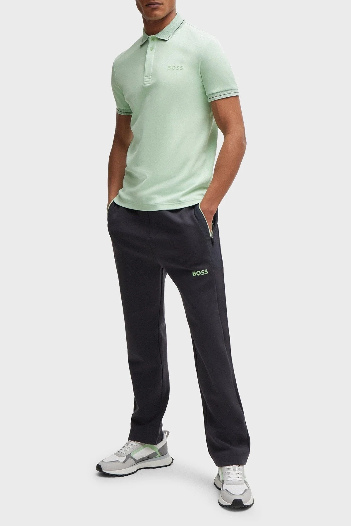 Boss İnterlok Pamuklu Slim Fit Erkek Polo Yaka T Shirt 50512892 388 AÇIK YEŞİL - 7