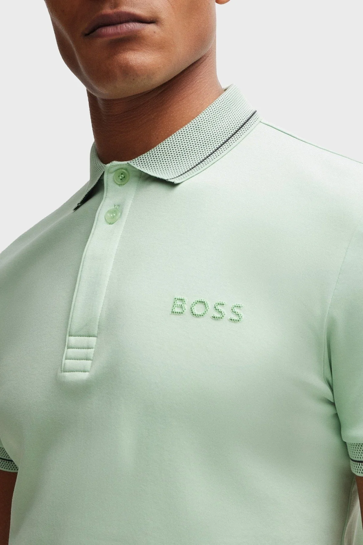 Boss İnterlok Pamuklu Slim Fit Erkek Polo Yaka T Shirt 50512892 388 AÇIK YEŞİL - 4