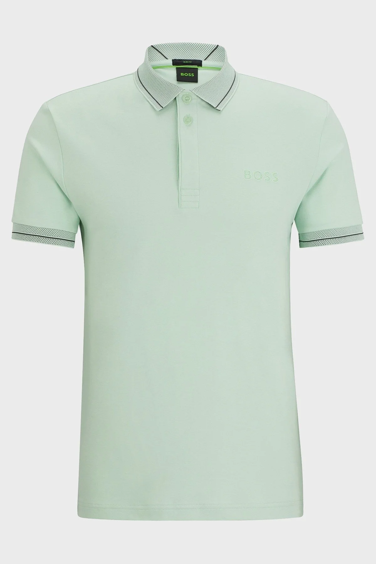 Boss İnterlok Pamuklu Slim Fit Erkek Polo Yaka T Shirt 50512892 388 AÇIK YEŞİL - 5