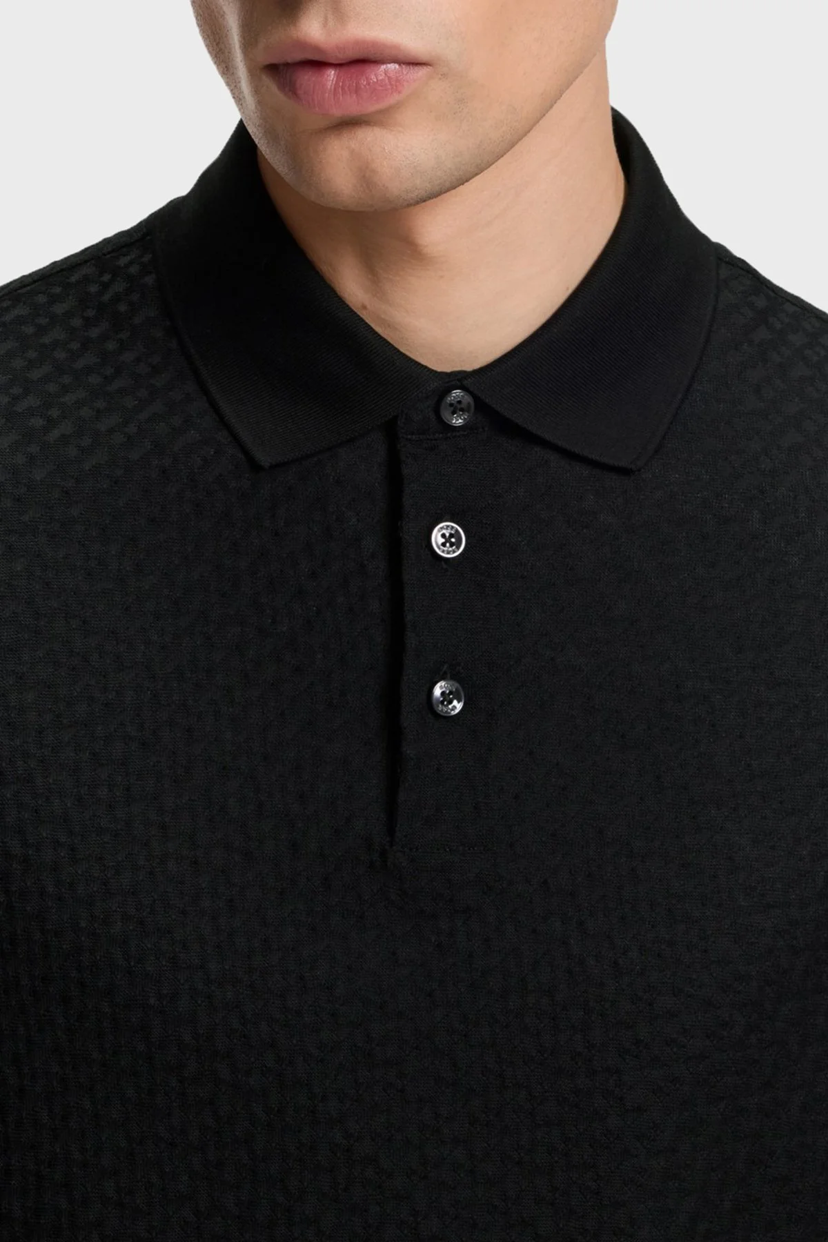 Boss Jakarlı % 100 Pamuk Regular Fit Düğmeli Erkek Polo 50557403 001 SİYAH - 4