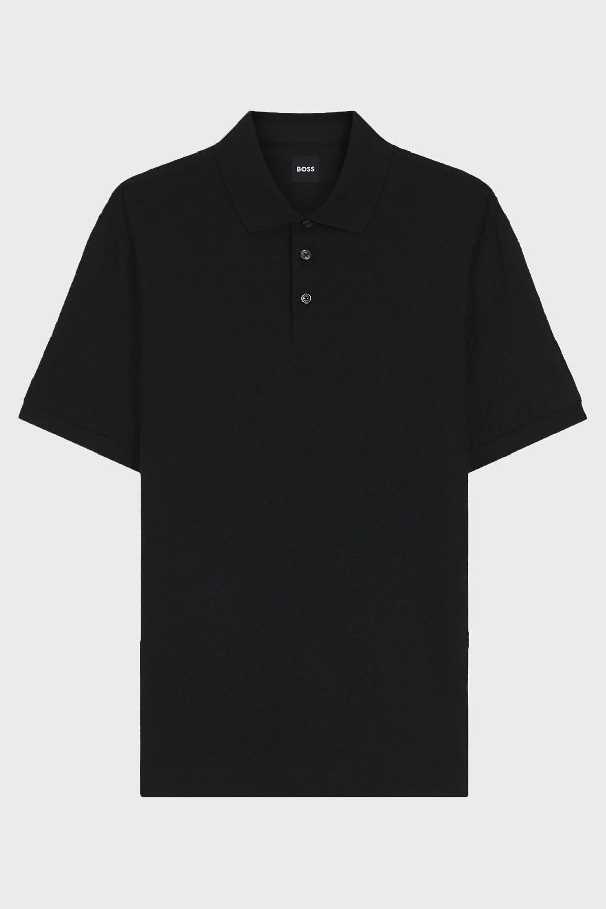 Boss Jakarlı % 100 Pamuk Regular Fit Düğmeli Erkek Polo 50557403 001 SİYAH - 5