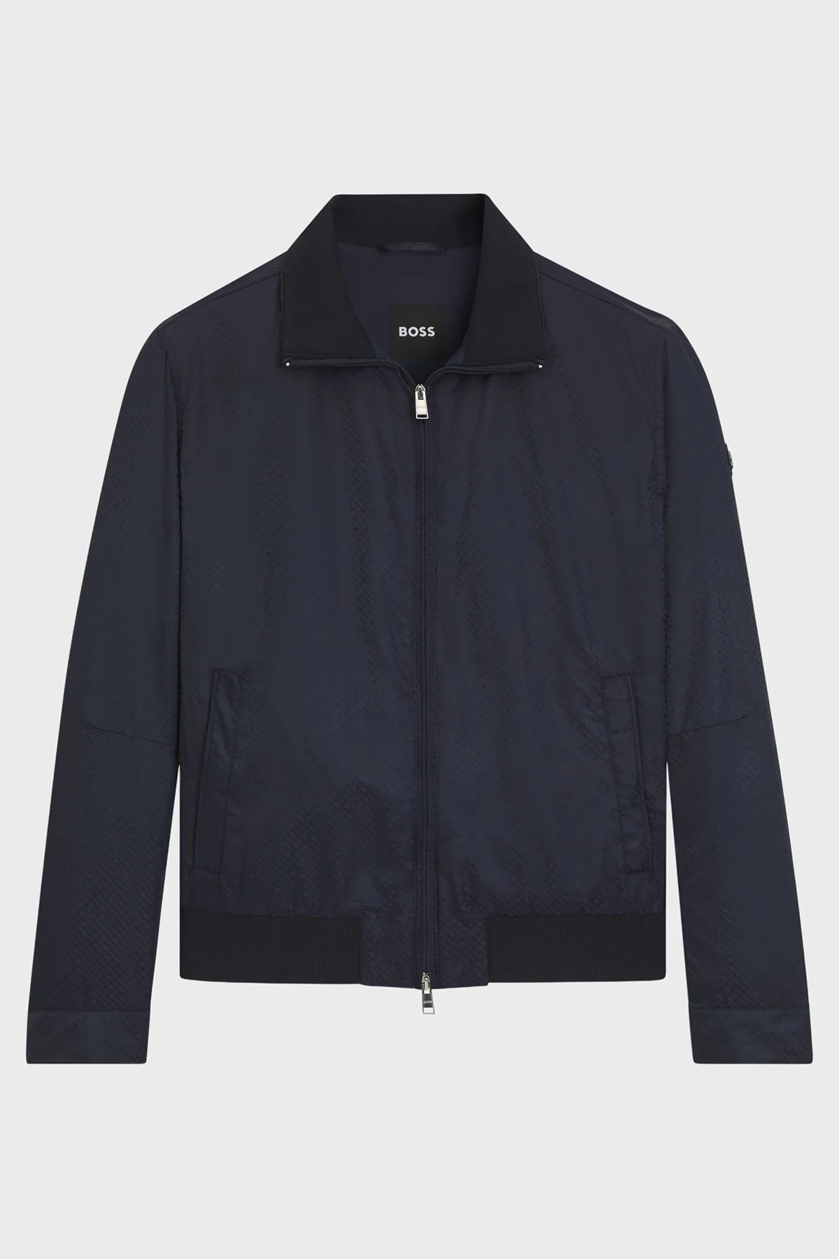 Boss Jakarlı Logo Baskılı Regular Fit Su İtici Dik Yaka Erkek Ceket 50540458 404 LACİVERT - 6