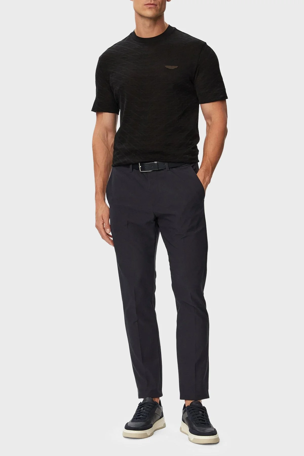 Boss Jakarlı Logolu Regular Fit Bisiklet Yaka Erkek T Shirt 50565175 001 Siyah - 2