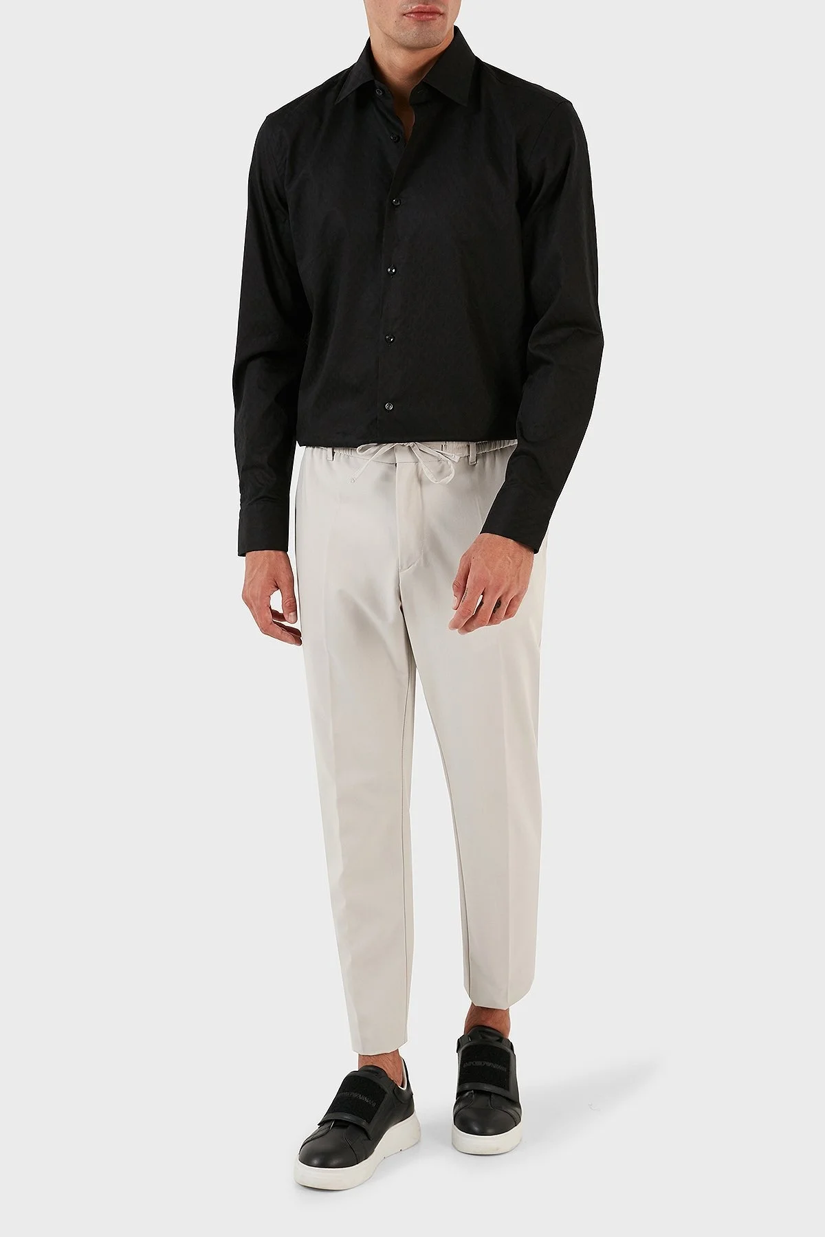 Boss Jakarlı Monogram Logolu Uzun Kollu Slim Fit Erkek Gömlek 50473310 001 SİYAH - 4