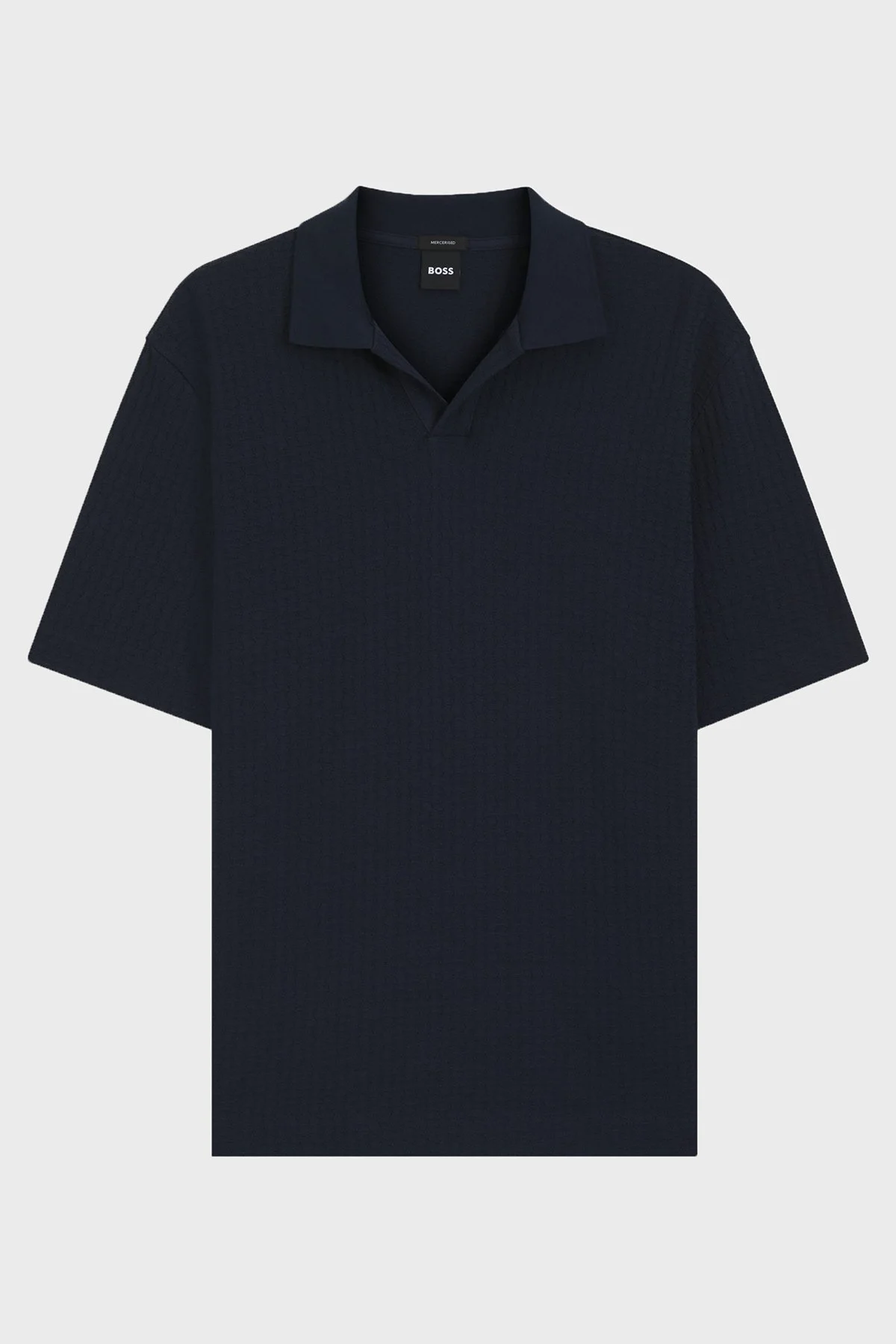 Boss Jakarlı Pamuklu Regular Fit Kısa Kollu V Yaka Erkek Polo 50561203 404 LACİVERT - 5