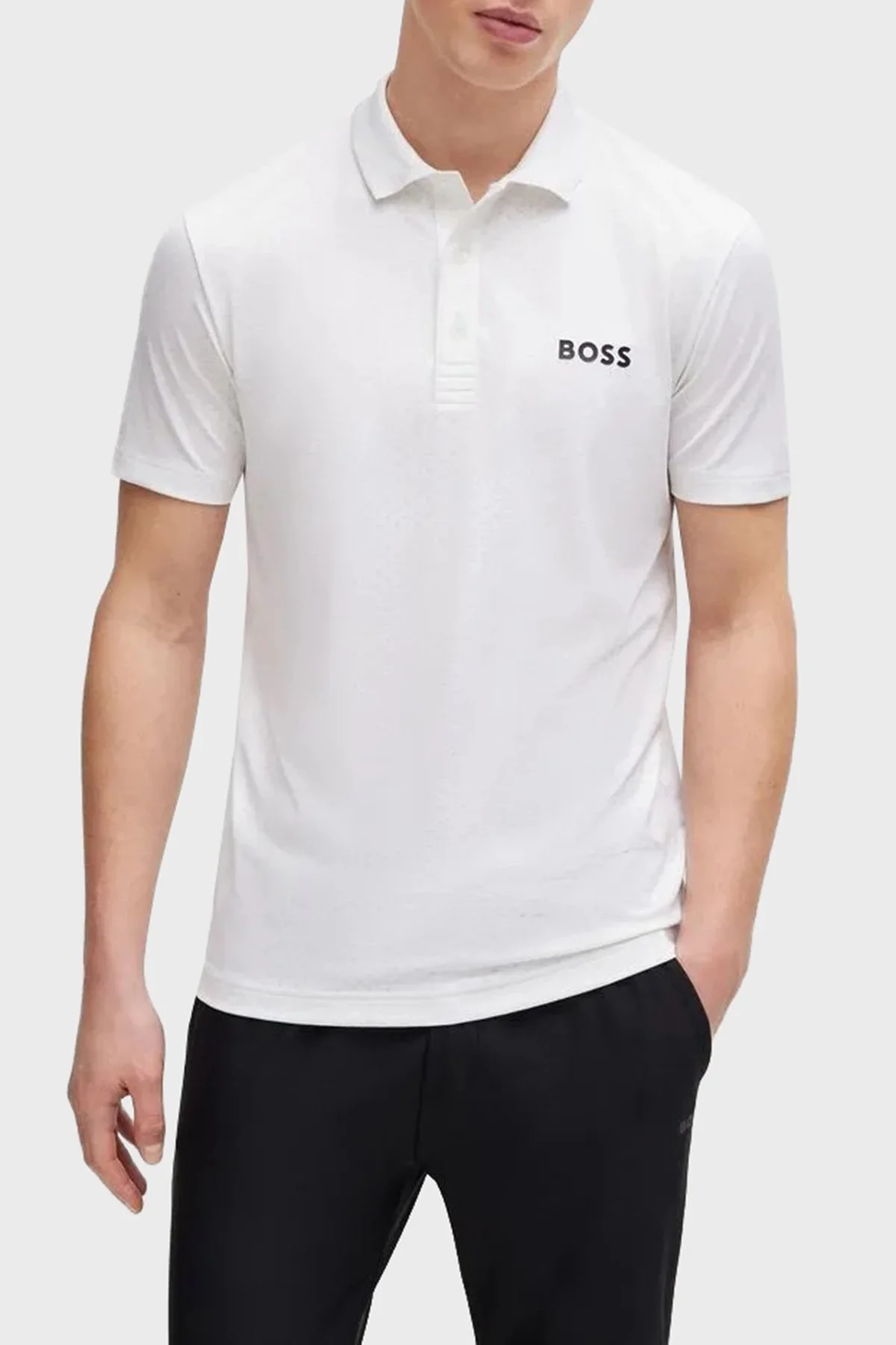 Boss Jakarlı Regular Fit Düğmeli Erkek Polo Yaka T Shirt 50513007 100 BEYAZ - 1