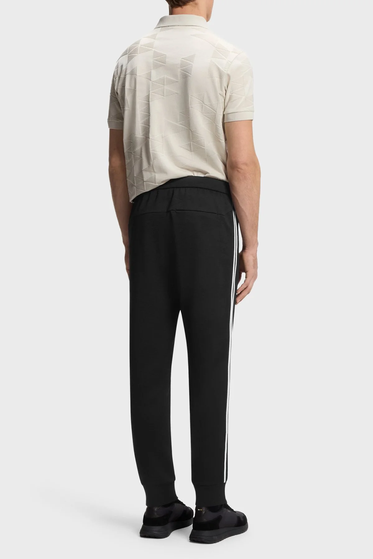 Boss Jakarlı Relaxed Fit Lastikli Paça Erkek Pantolon 50566815 001 Siyah - 3