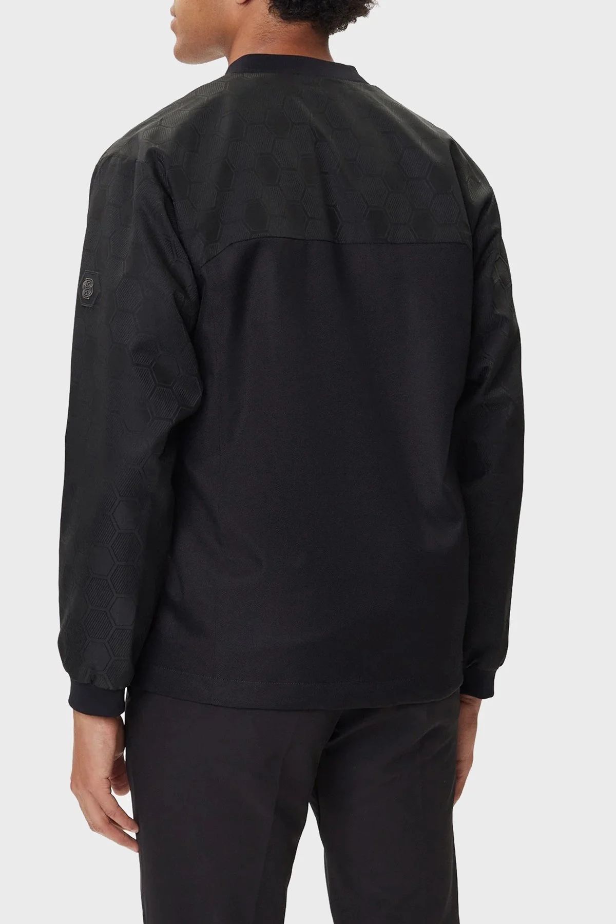 Boss Jakarlı Su İtici Regular Fit Kolej Yaka Bomber Erkek Ceket 50547181 001 SİYAH - 3