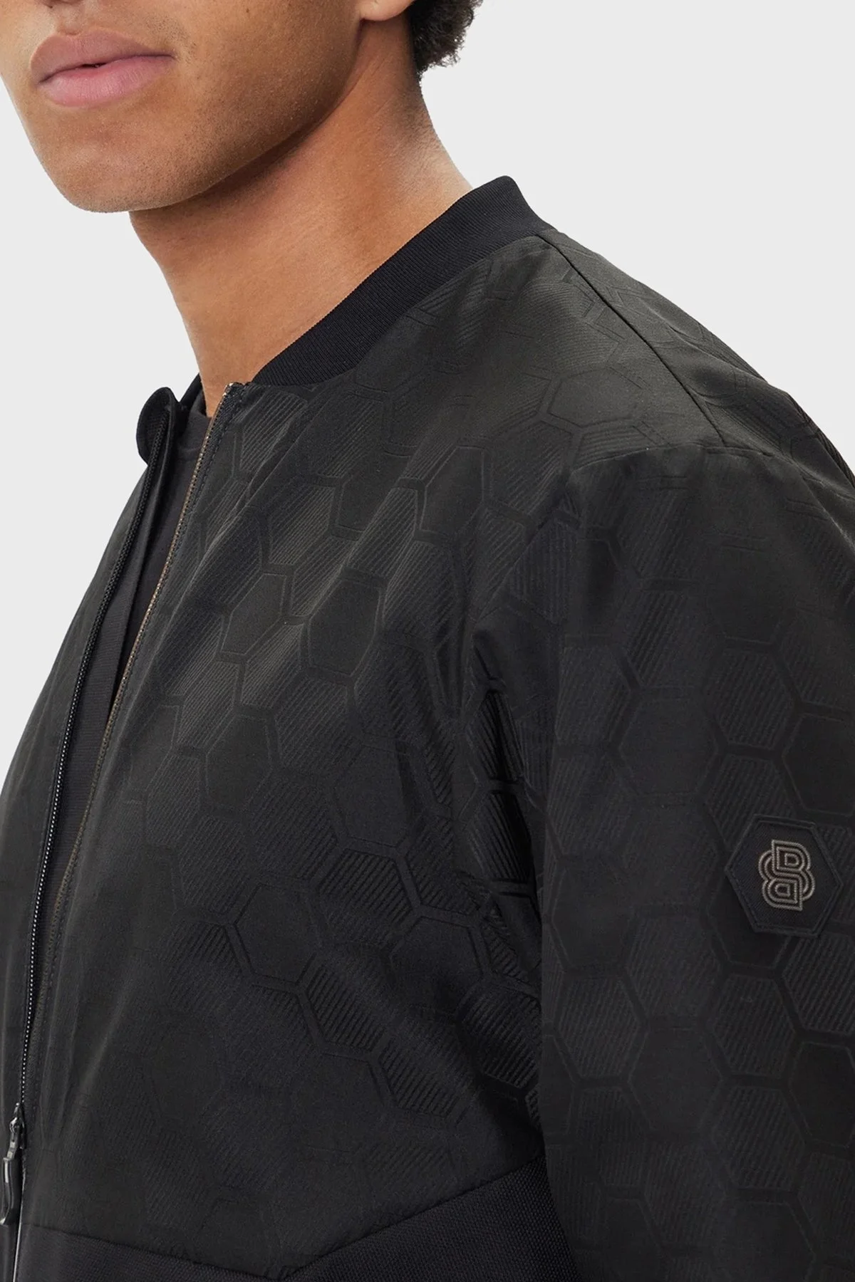 Boss Jakarlı Su İtici Regular Fit Kolej Yaka Bomber Erkek Ceket 50547181 001 SİYAH - 4