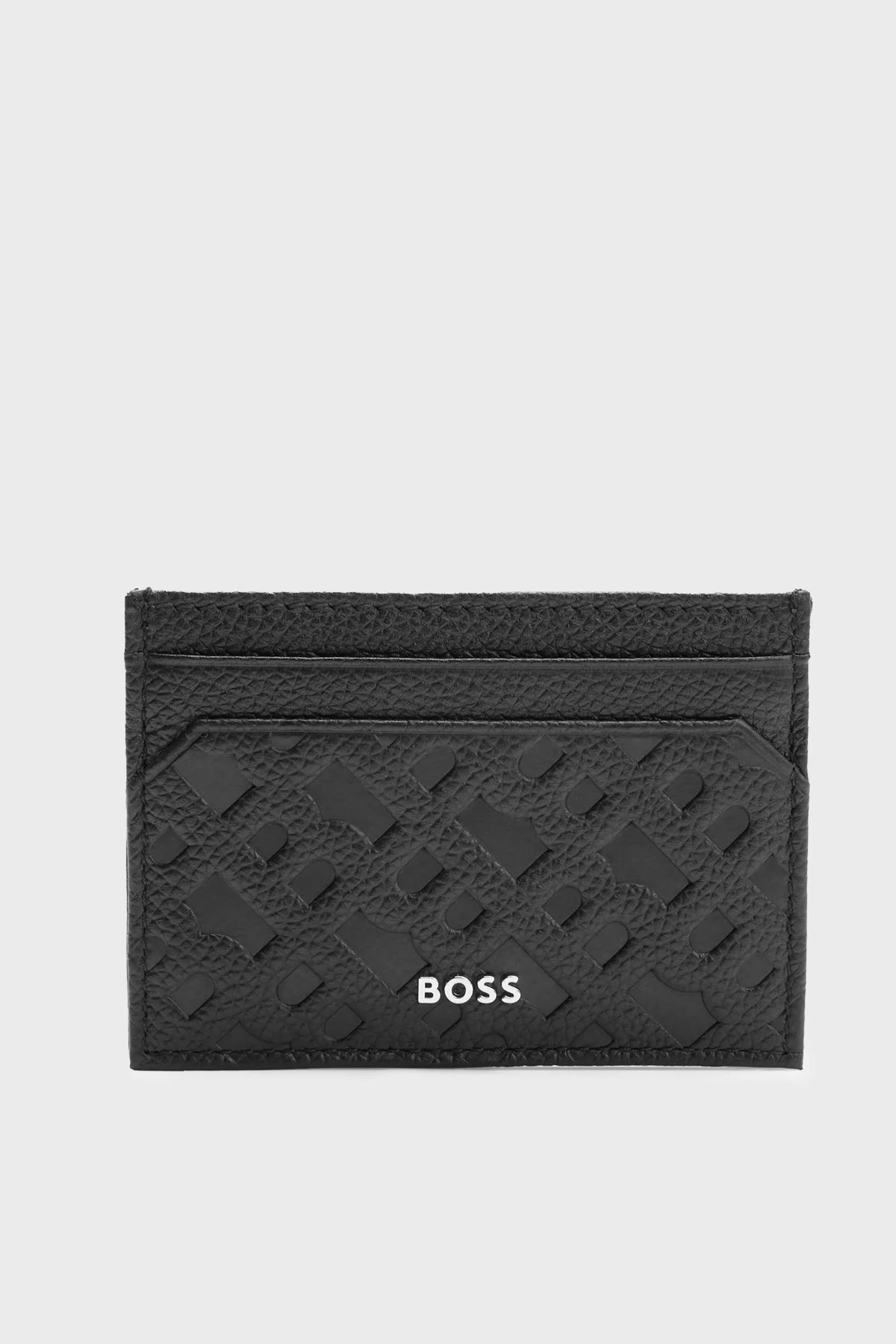 Boss Kabartmalı Monogram Logolu Hakiki Deri Erkek Kartlık 50504281 001 SİYAH - 1