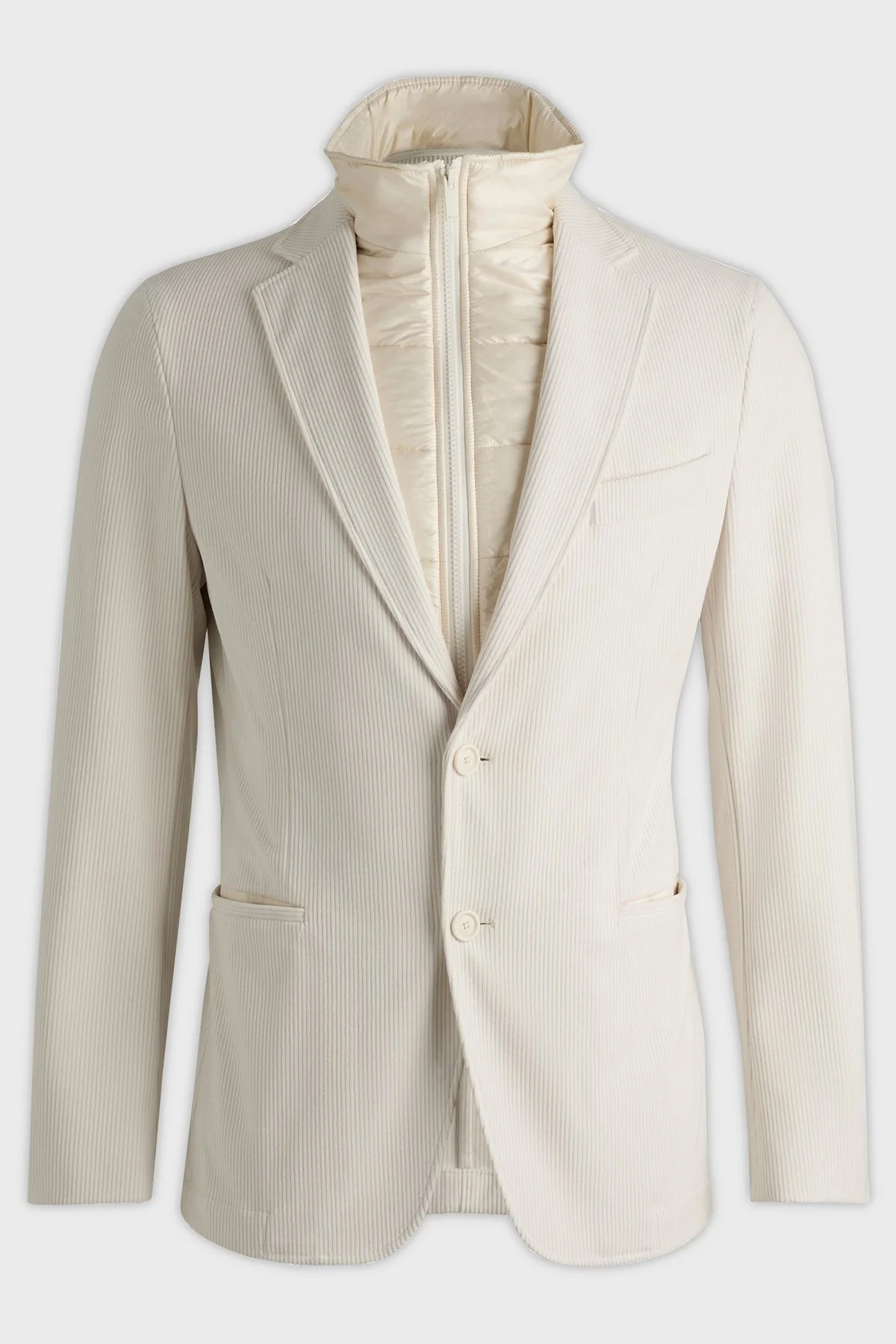 Boss Kadife Slim Fit Mono Yaka Erkek Ceket 50527900 131 EKRU - 6