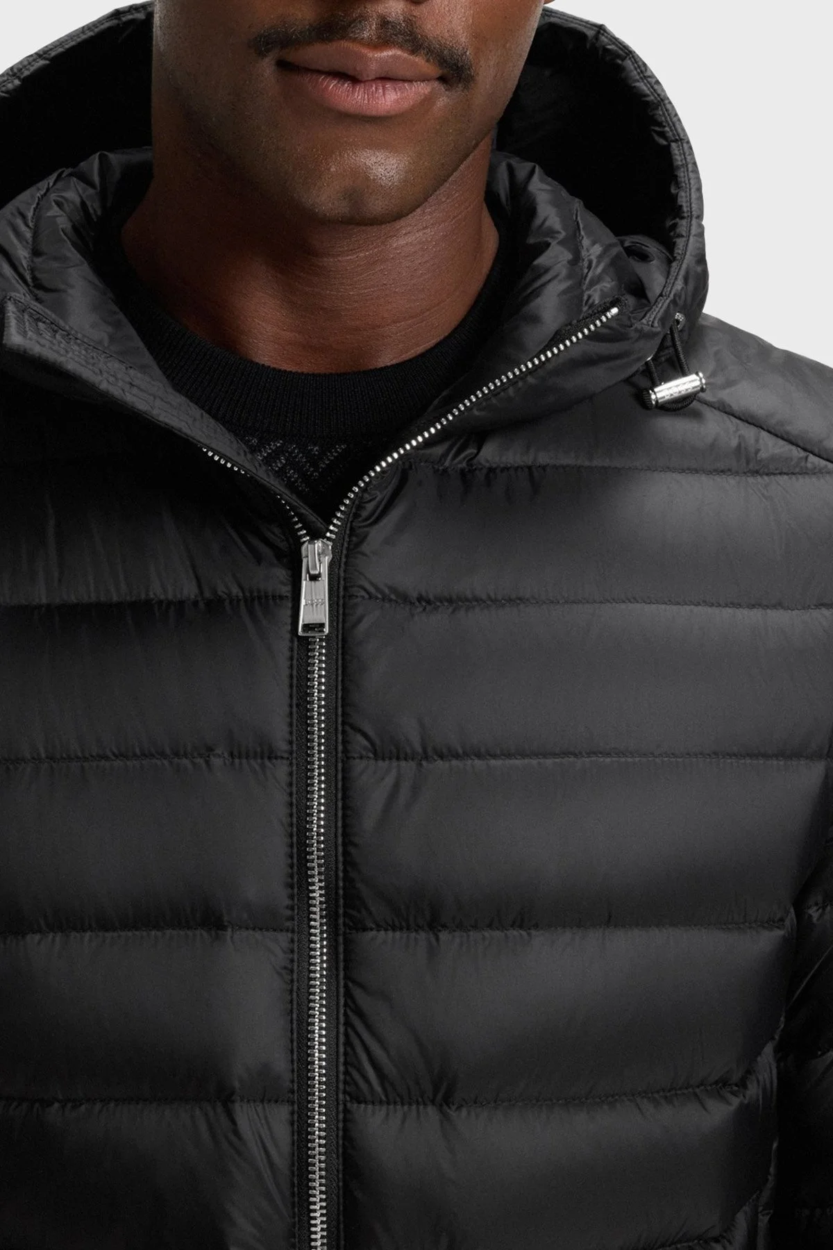 Boss Kapitoneli Kuş Tüyü Dolgulu Regular Fit Çıkarılabilir Kapüşonlu Şişme Erkek Mont 50540450 001 SİYAH - 4