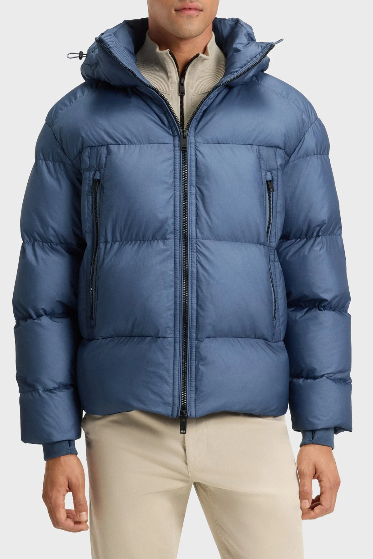 Boss Kapitoneli Oversize Fit Çıkarılabilir Kapüşonlu Şişme Erkek Mont 50543618 495 MAVİ - 1