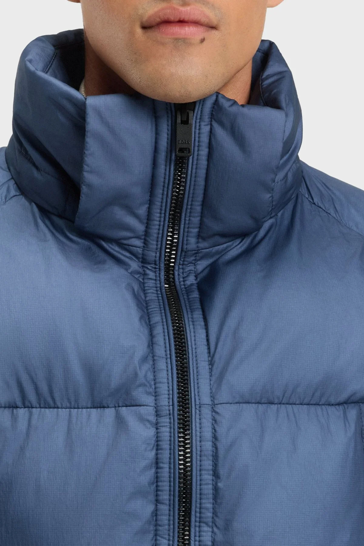 Boss Kapitoneli Oversize Fit Çıkarılabilir Kapüşonlu Şişme Erkek Mont 50543618 495 MAVİ - 4