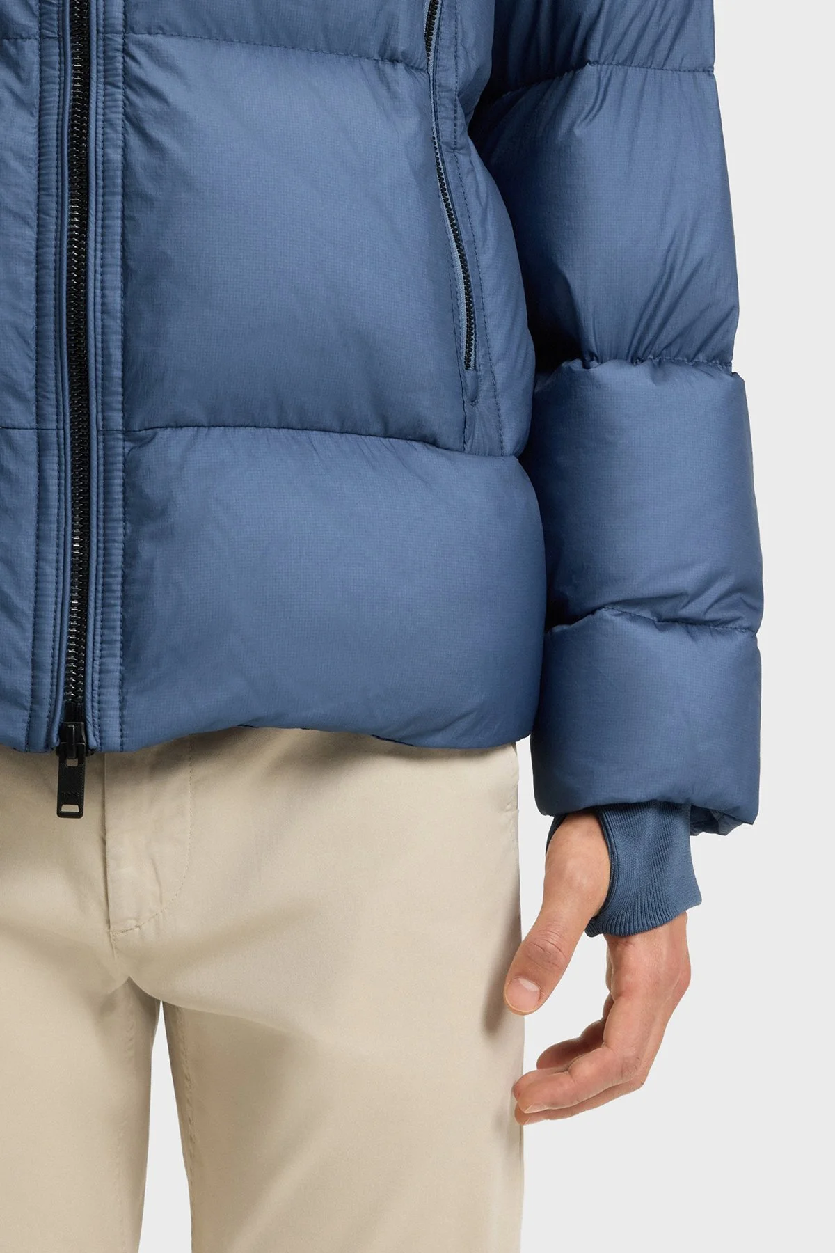 Boss Kapitoneli Oversize Fit Çıkarılabilir Kapüşonlu Şişme Erkek Mont 50543618 495 MAVİ - 5