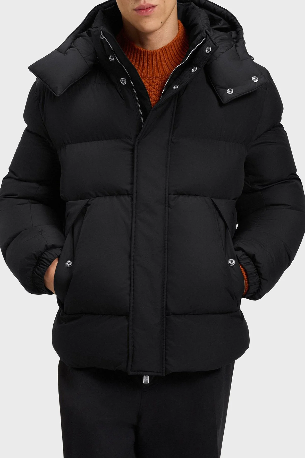 Boss Kapitoneli Regular Fit Çıkarılabilir Kapüşonlu Şişme Erkek Mont 50551599 001 SİYAH - 1