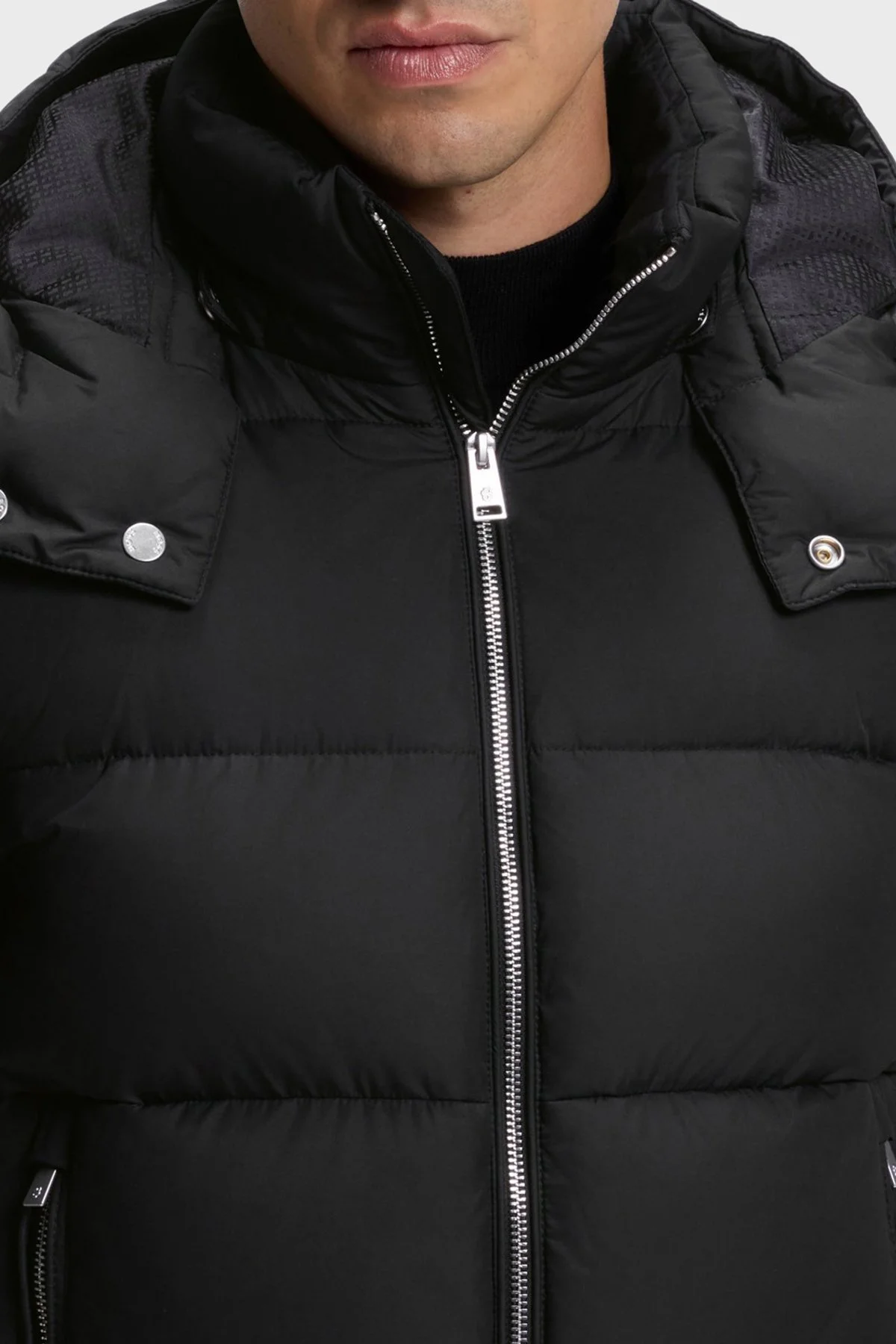 Boss Kapitoneli Regular Fit Çıkarılabilir Kapüşonlu Şişme Erkek Mont 50565108 001 Siyah - 4