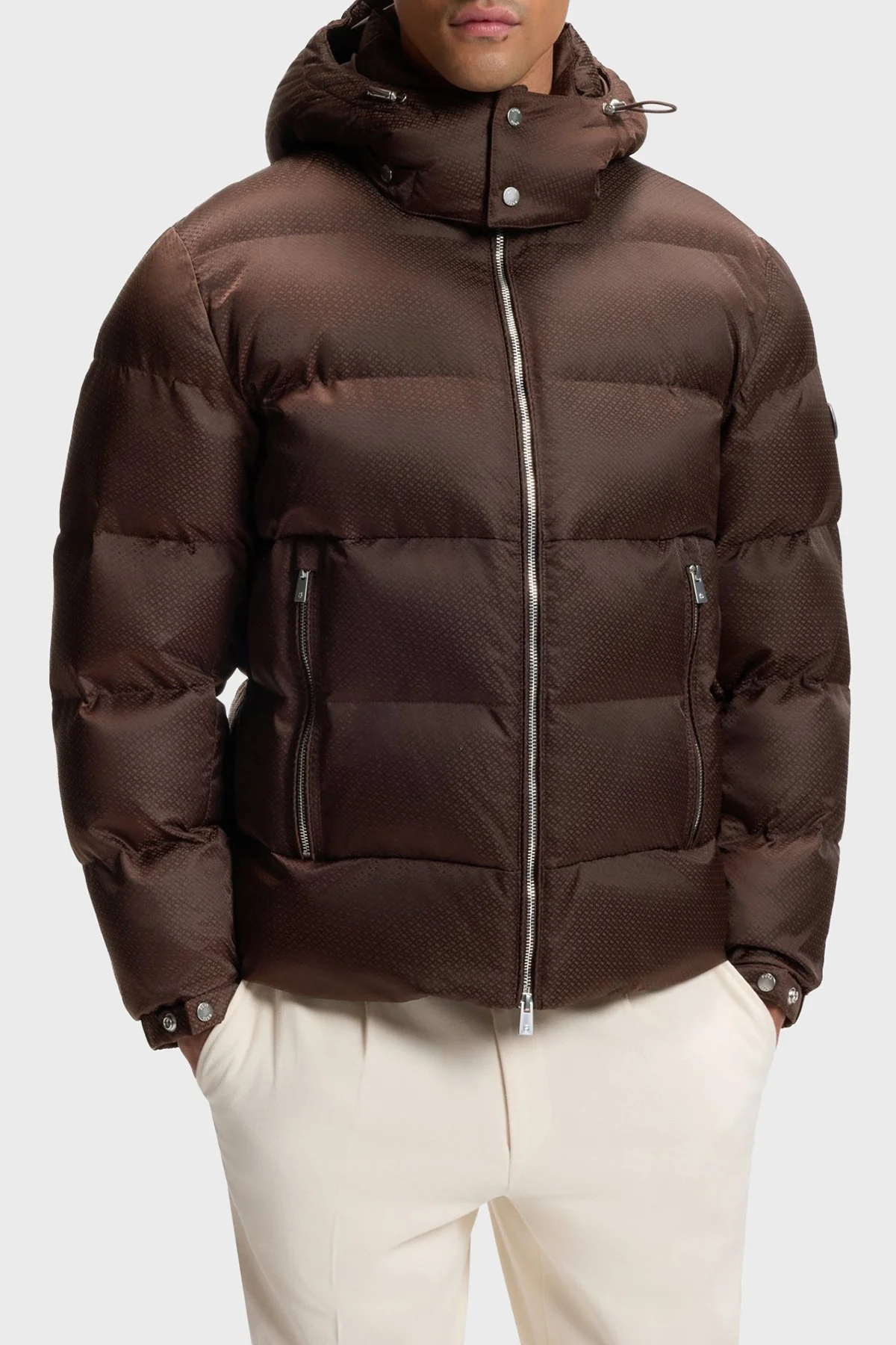 Boss Kapitoneli Regular Fit Çıkarılabilir Kapüşonlu Şişme Erkek Mont 50565112 209 Kahve - 1