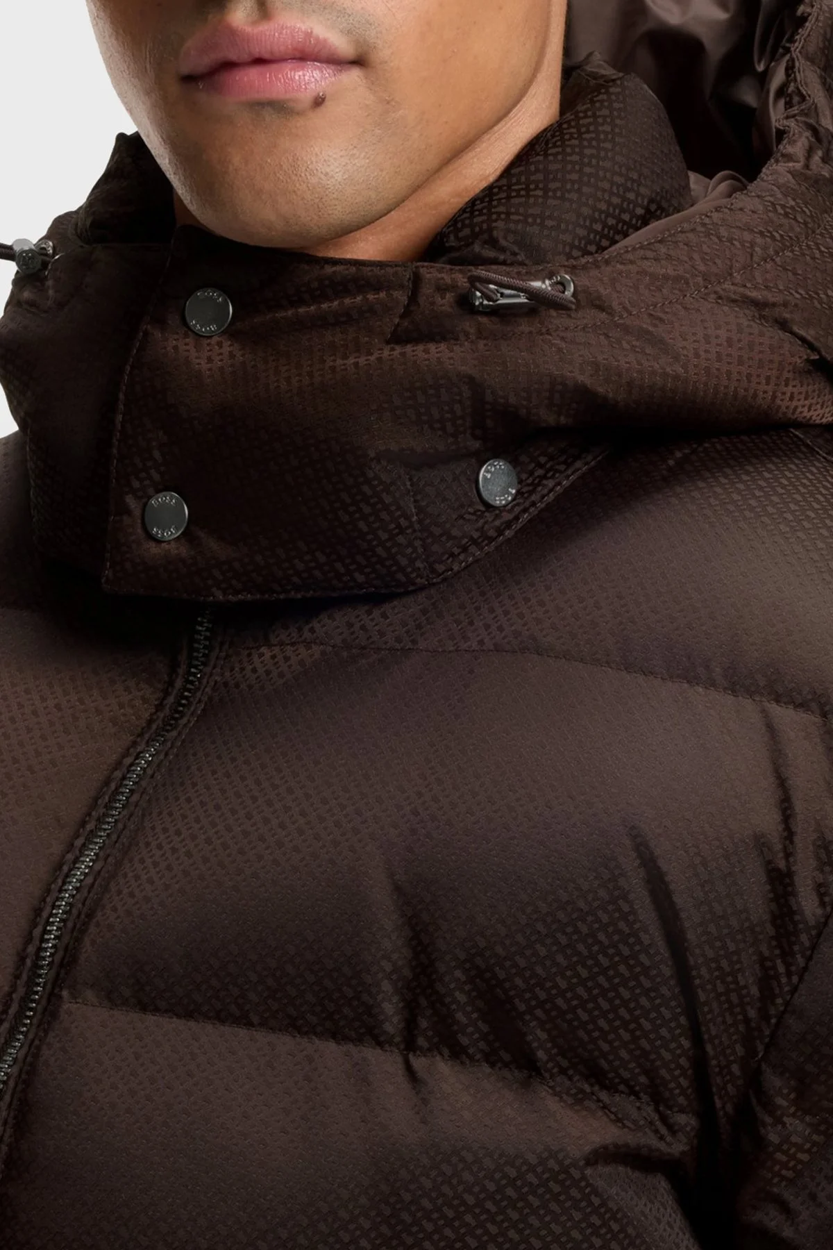 Boss Kapitoneli Regular Fit Çıkarılabilir Kapüşonlu Şişme Erkek Mont 50565112 209 Kahve - 3
