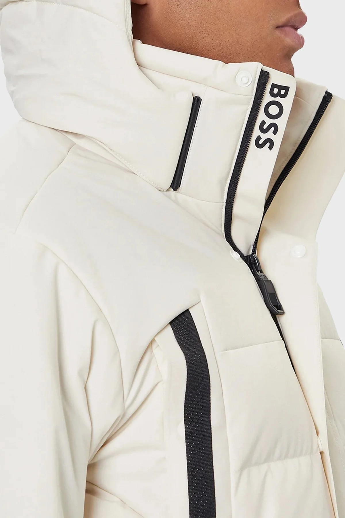 Boss Kapitoneli Regular Fit Çıkarılabilir Kapüşonlu Su İtici Parka Erkek Mont 50547262 131 BEJ - 4