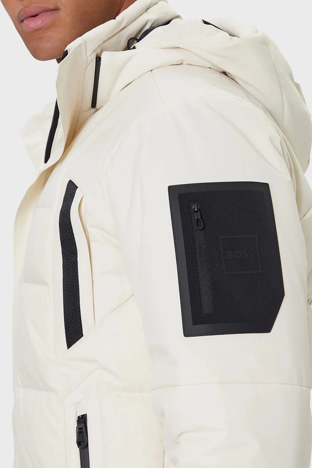 Boss Kapitoneli Regular Fit Çıkarılabilir Kapüşonlu Su İtici Parka Erkek Mont 50547262 131 BEJ - 5