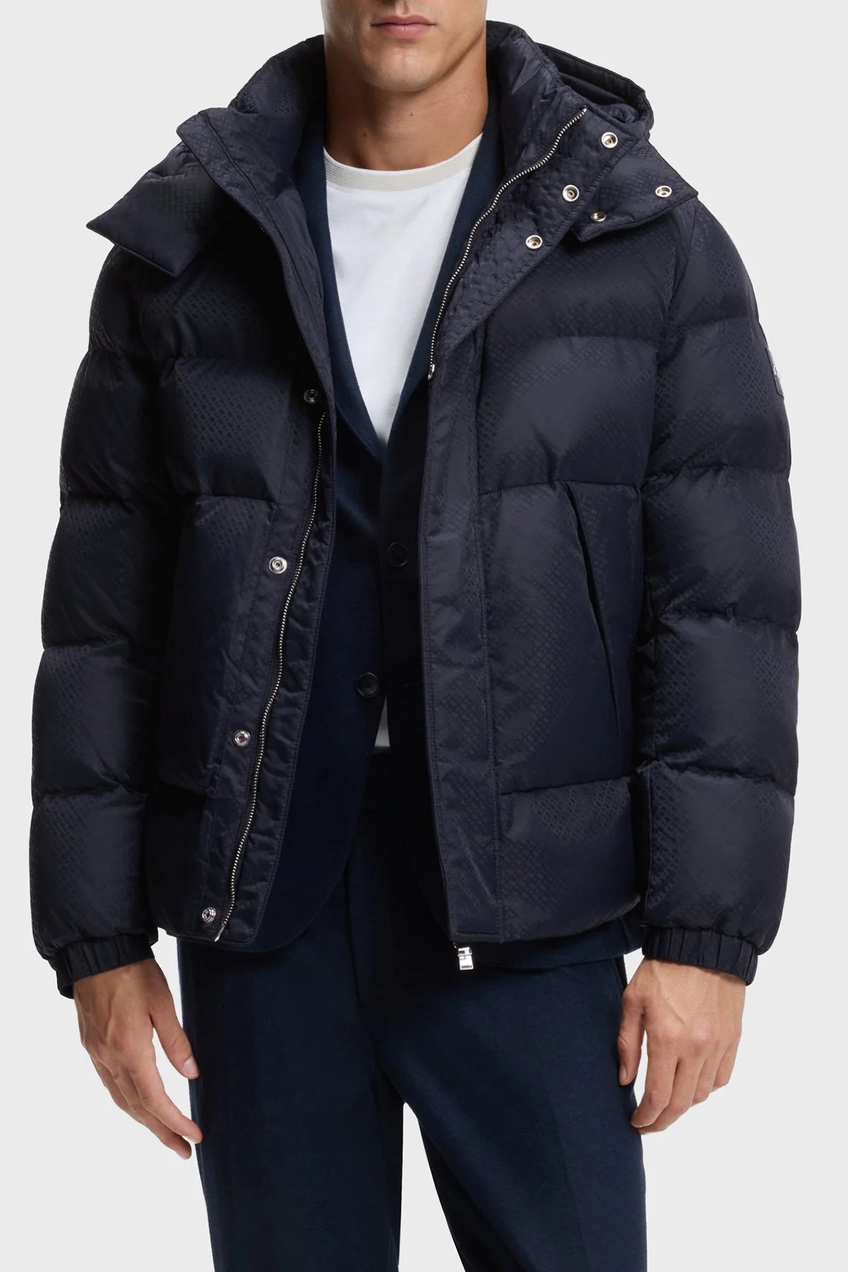 Boss Kapitoneli Regular Fit Çıkarılabilir Kapüşonlu Su İtici Şişme Erkek Mont 50548727 404 LACİVERT - 1