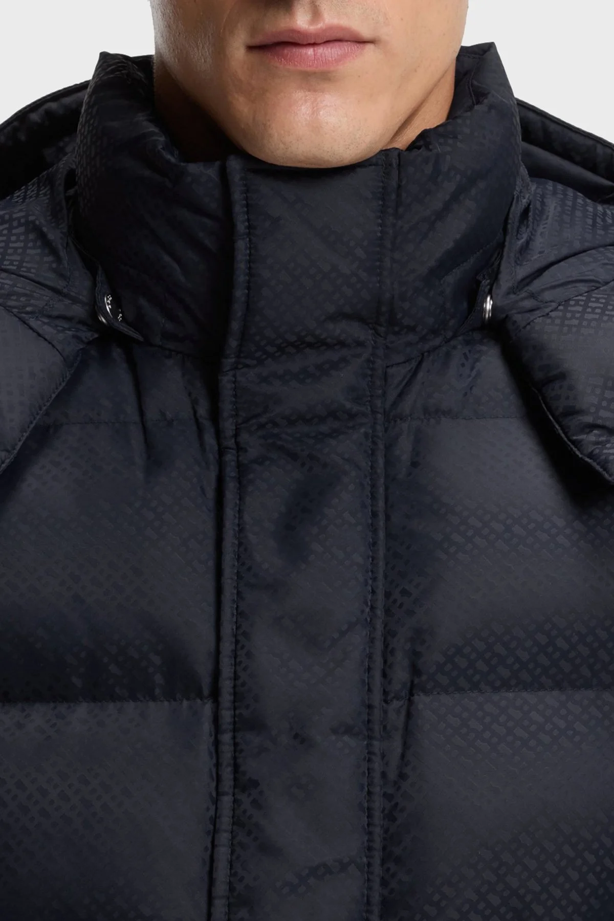 Boss Kapitoneli Regular Fit Çıkarılabilir Kapüşonlu Su İtici Şişme Erkek Mont 50548727 404 LACİVERT - 3