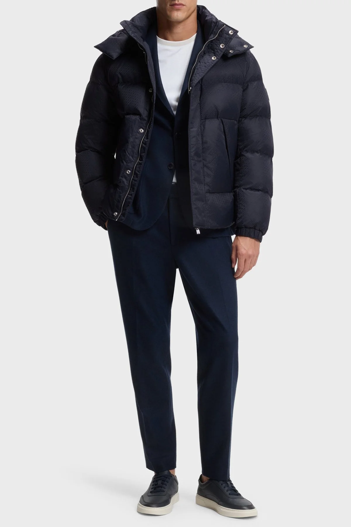 Boss Kapitoneli Regular Fit Çıkarılabilir Kapüşonlu Su İtici Şişme Erkek Mont 50548727 404 LACİVERT - 2