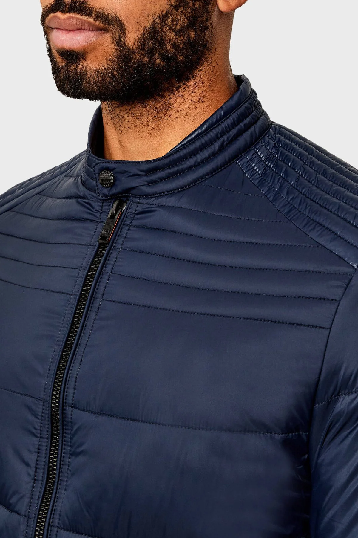 Boss Kapitoneli Regular Fit Dik Yaka Erkek Mont 50543624 404 LACİVERT - 4