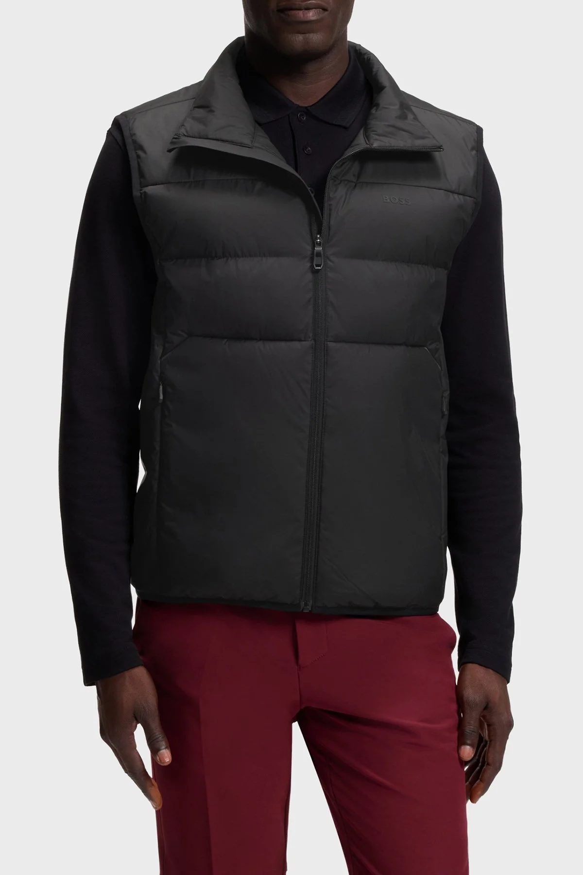 Boss Kapitoneli Regular Fit Dik Yaka Erkek Yelek 50565207 001 Siyah - 1