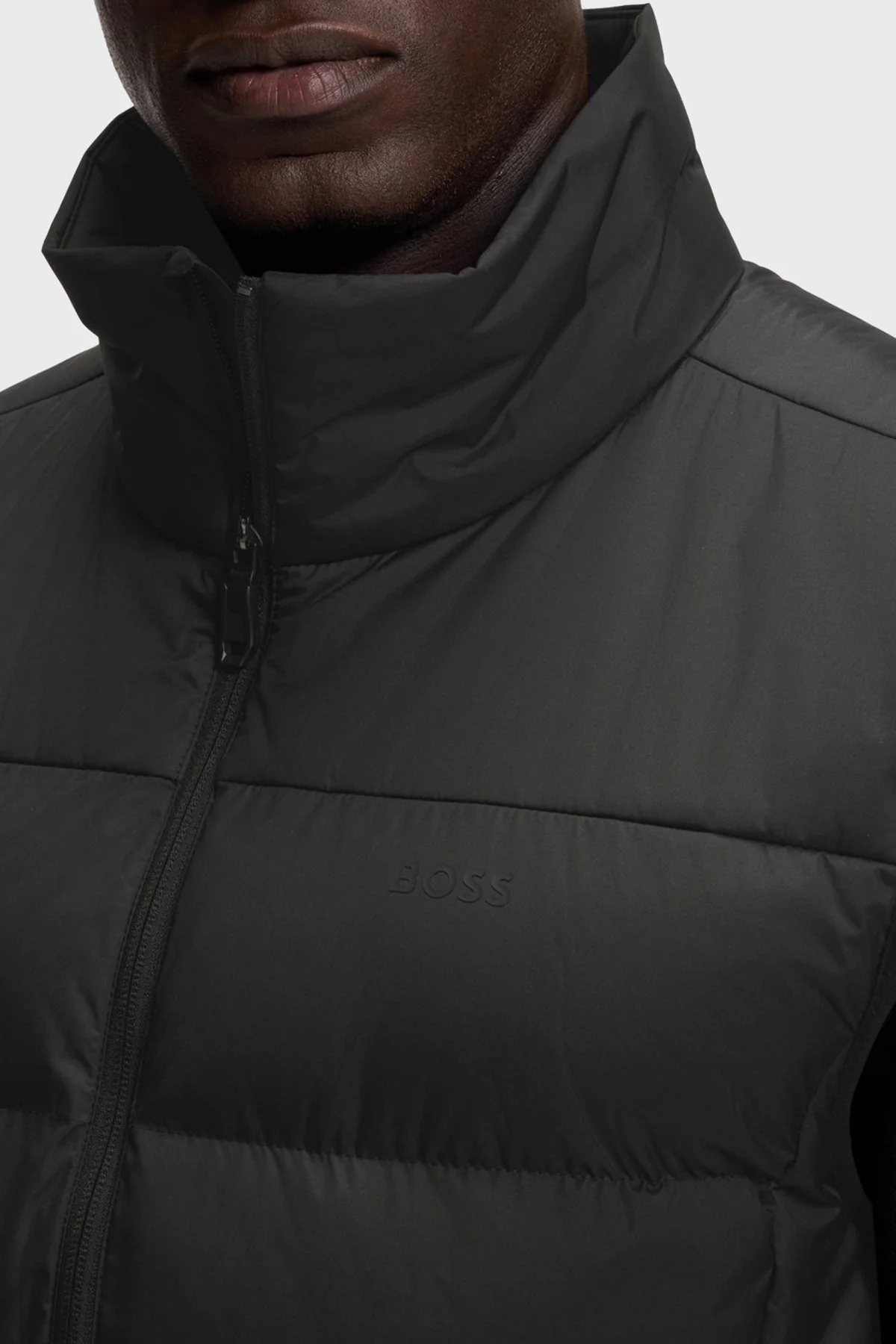 Boss Kapitoneli Regular Fit Dik Yaka Erkek Yelek 50565207 001 Siyah - 4