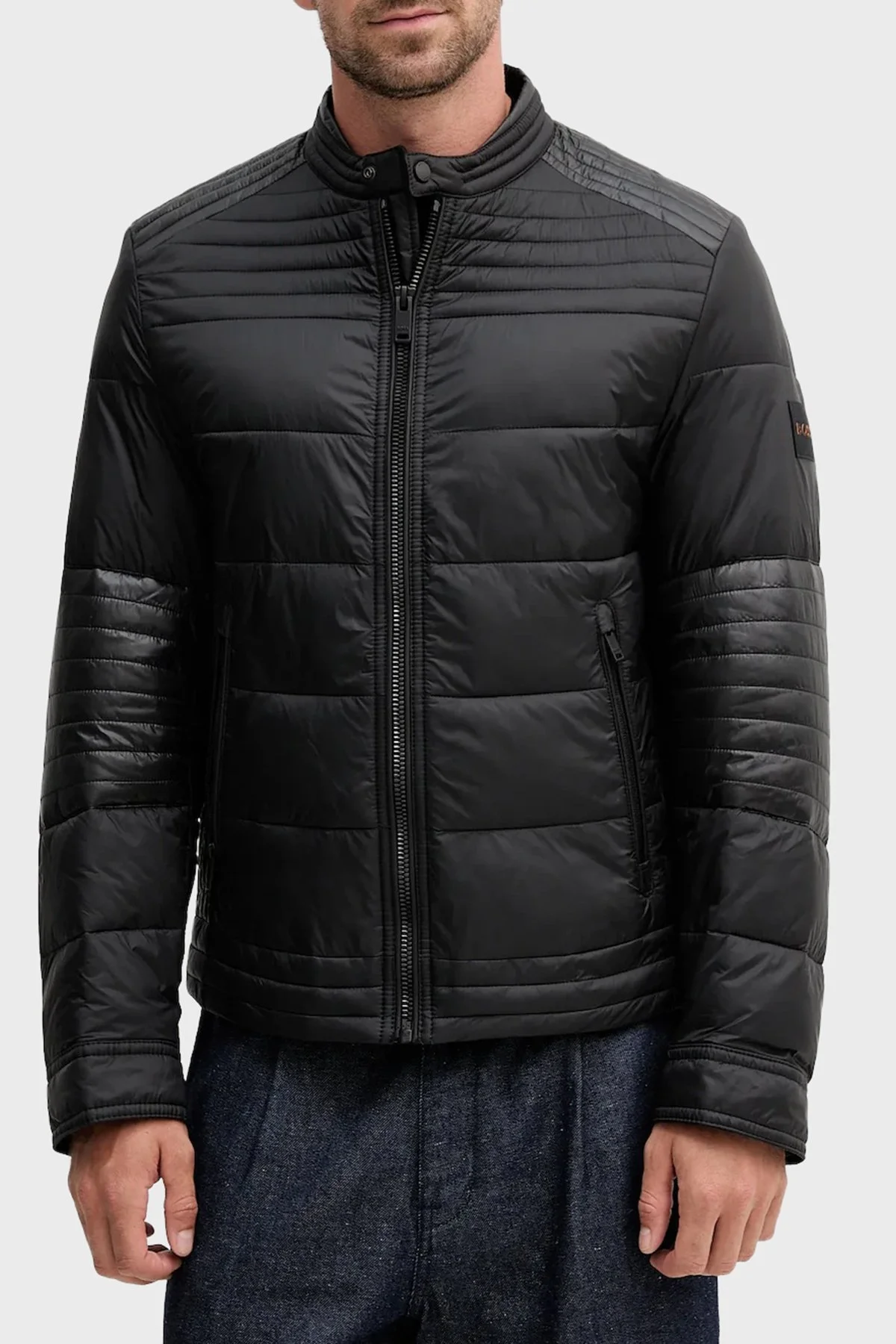 Boss Kapitoneli Regular Fit Dik Yaka Fermuarlı Erkek Mont 50543624 001 SİYAH - 1