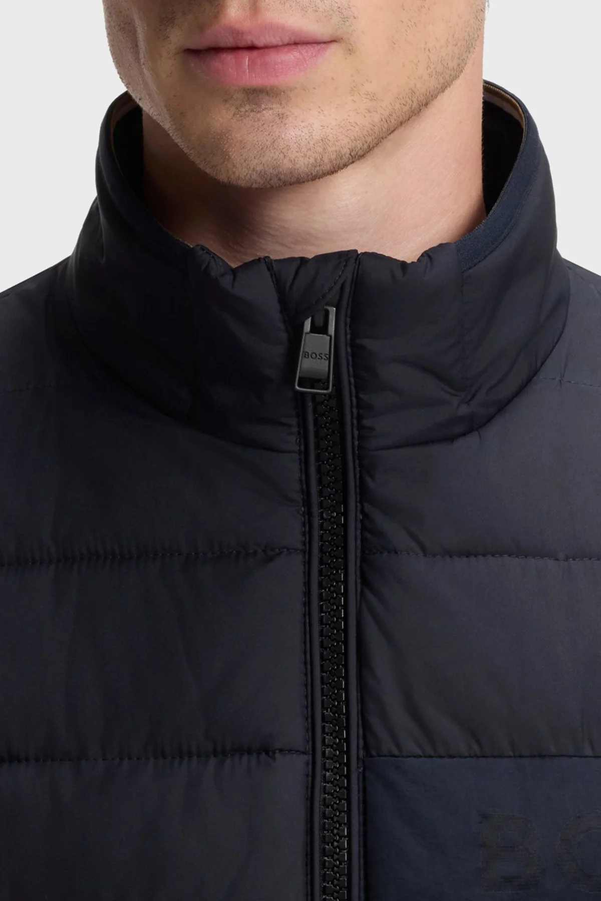 Boss Kapitoneli Regular Fit Dik Yaka Şişme Erkek Mont 50519237 404 Lacivert - 4