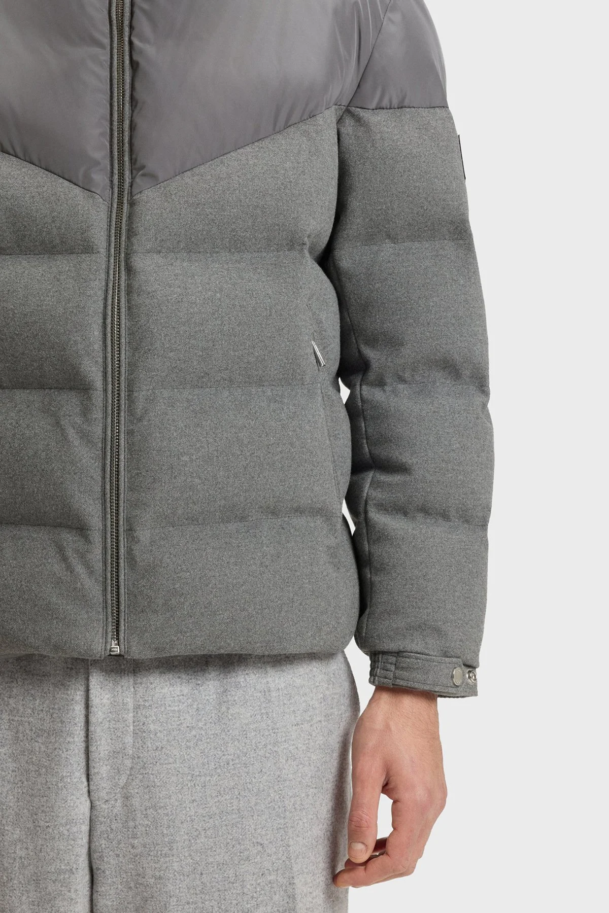 Boss Kapitoneli Regular Fit Dik Yaka Su Geçirmez Şişme Erkek Mont 50548810 030 GRİ - 5