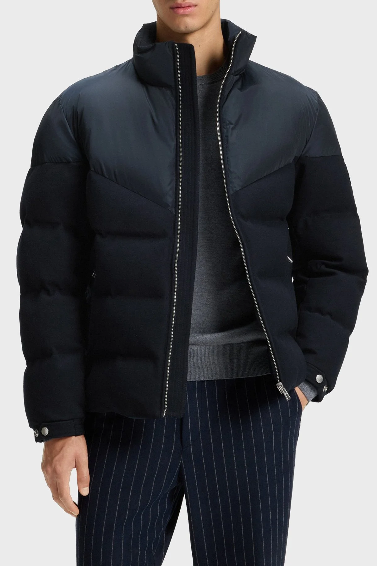 Boss Kapitoneli Regular Fit Dik Yaka Su Geçirmez Şişme Erkek Mont 50548810 404 LACİVERT - 1