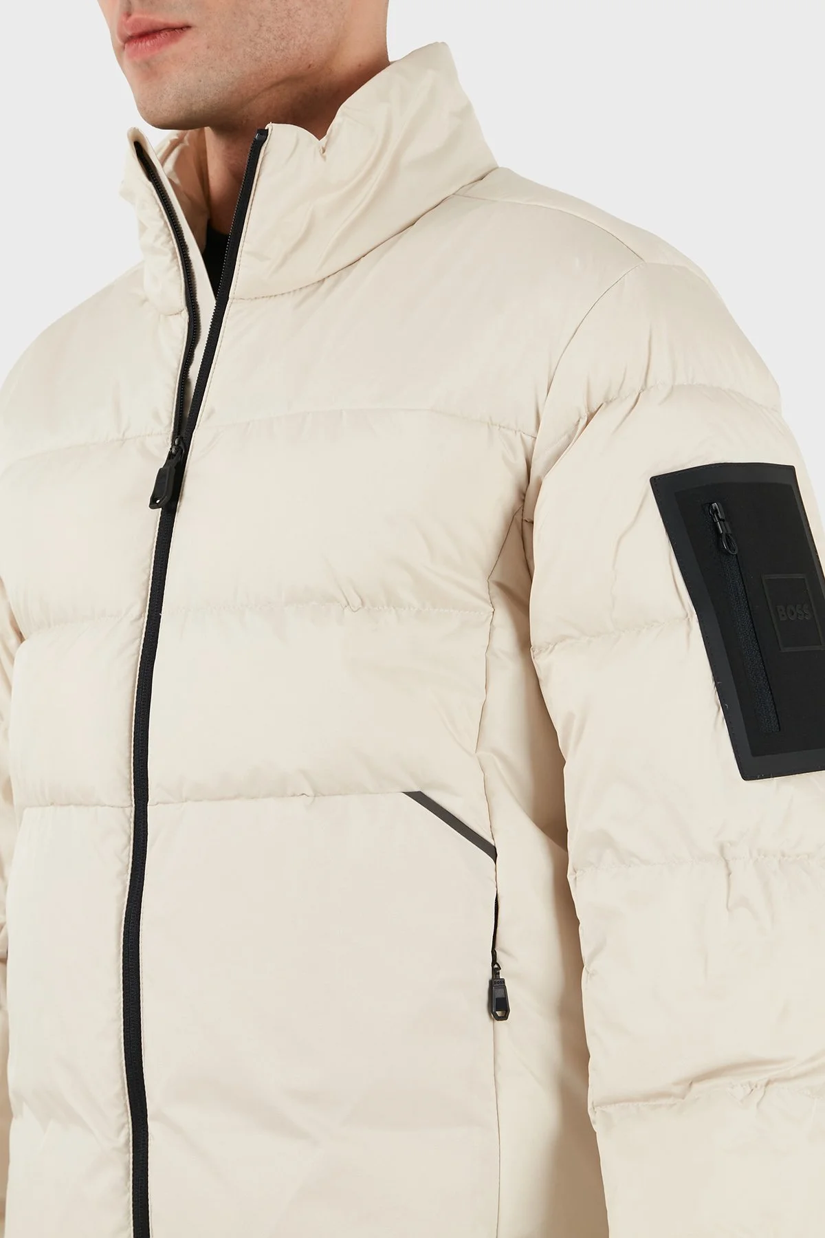 Boss Kapitoneli Regular Fit Dik Yaka Su İtici Şişme Erkek Mont 50544322 131 BEJ - 6