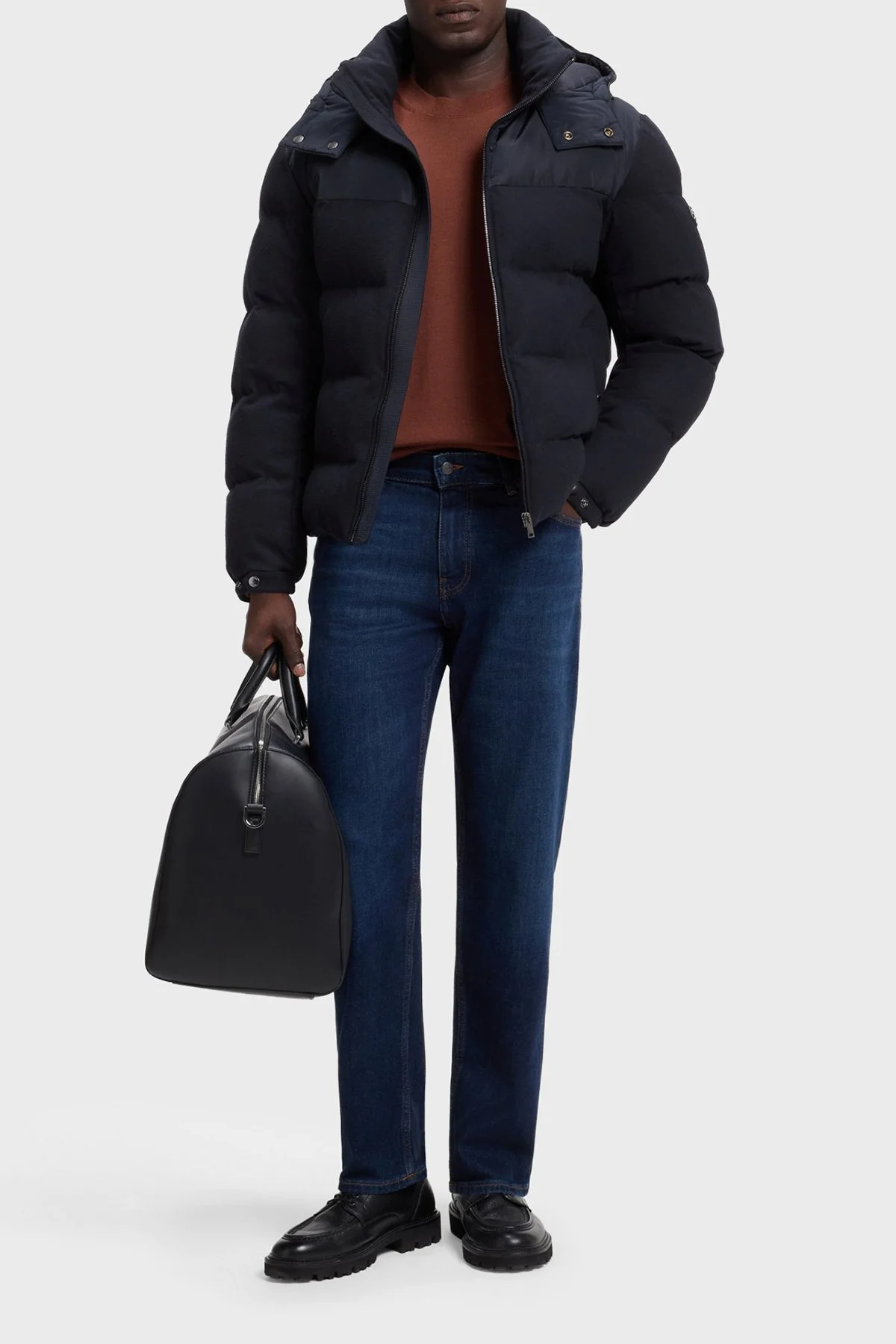 Boss Kapitoneli Regular Fit Kapüşonlu Şişme Erkek Mont 50565106 404 Lacivert - 2