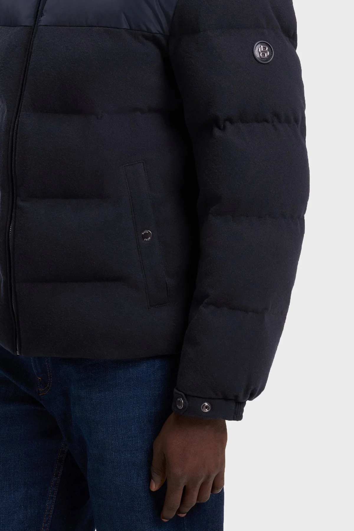 Boss Kapitoneli Regular Fit Kapüşonlu Şişme Erkek Mont 50565106 404 Lacivert - 4