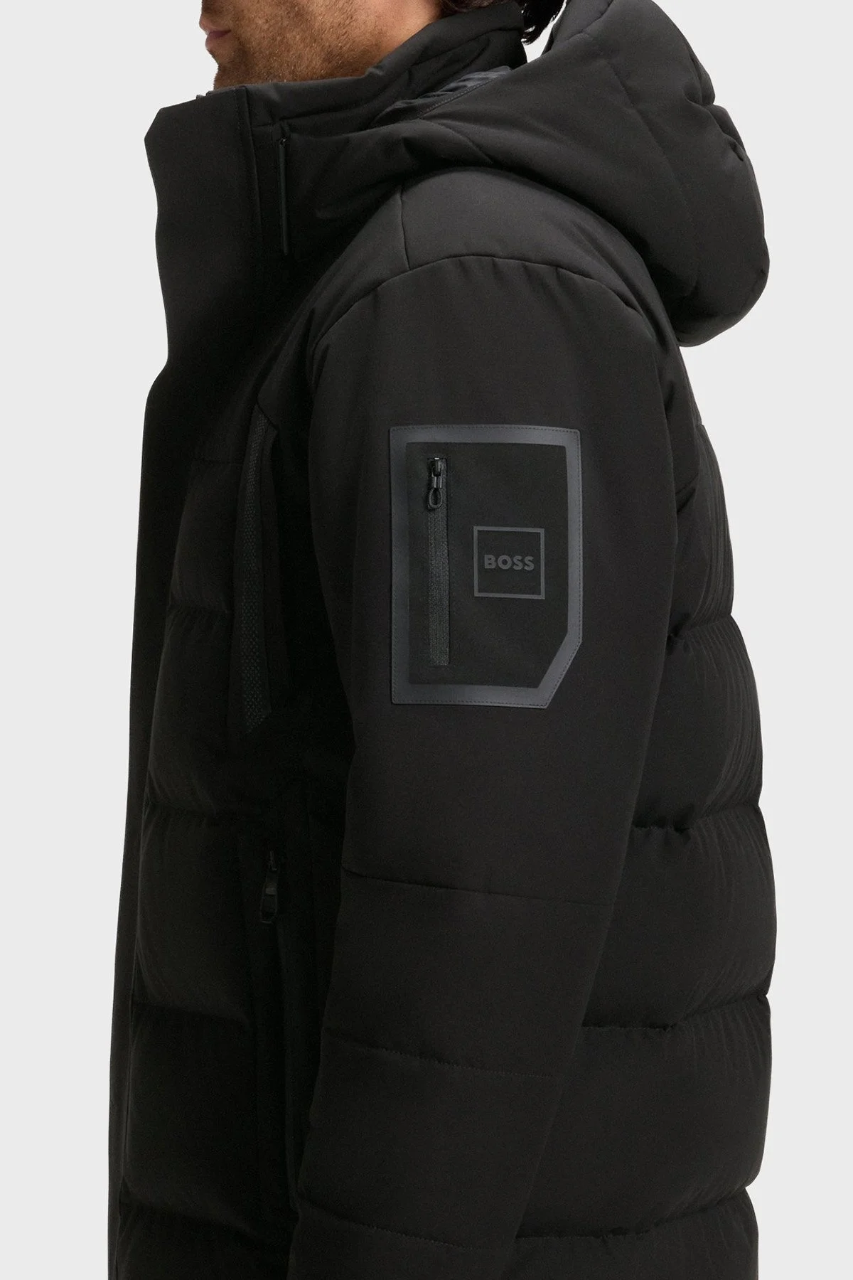 Boss Kapitoneli Regular Fit Kapüşonlu Su İtici Parka Erkek Mont 50547262 001 SİYAH - 5