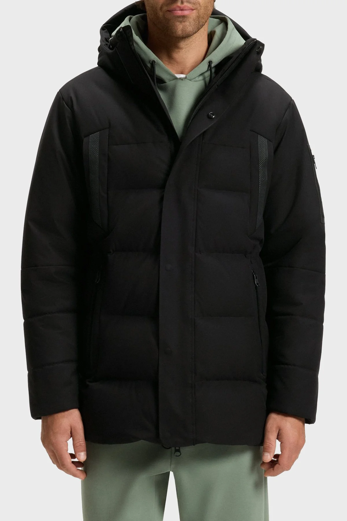 Boss Kapitoneli Regular Fit Çıkarılabilir Kapüşonlu Su İtici Parka Erkek Mont 50547262 001 SİYAH - 1