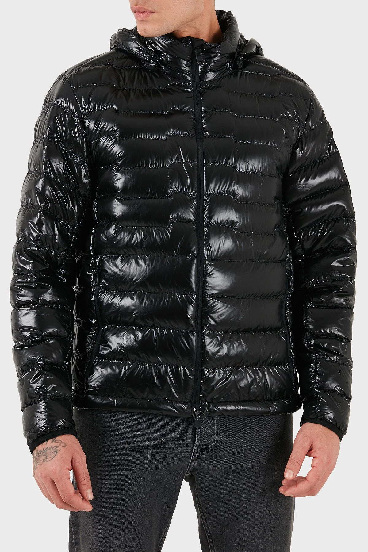 Boss Kapitoneli Regular Fit Kapüşonlu Su İtici Parlak Şişme Erkek Mont 50548790 001 SİYAH - 5